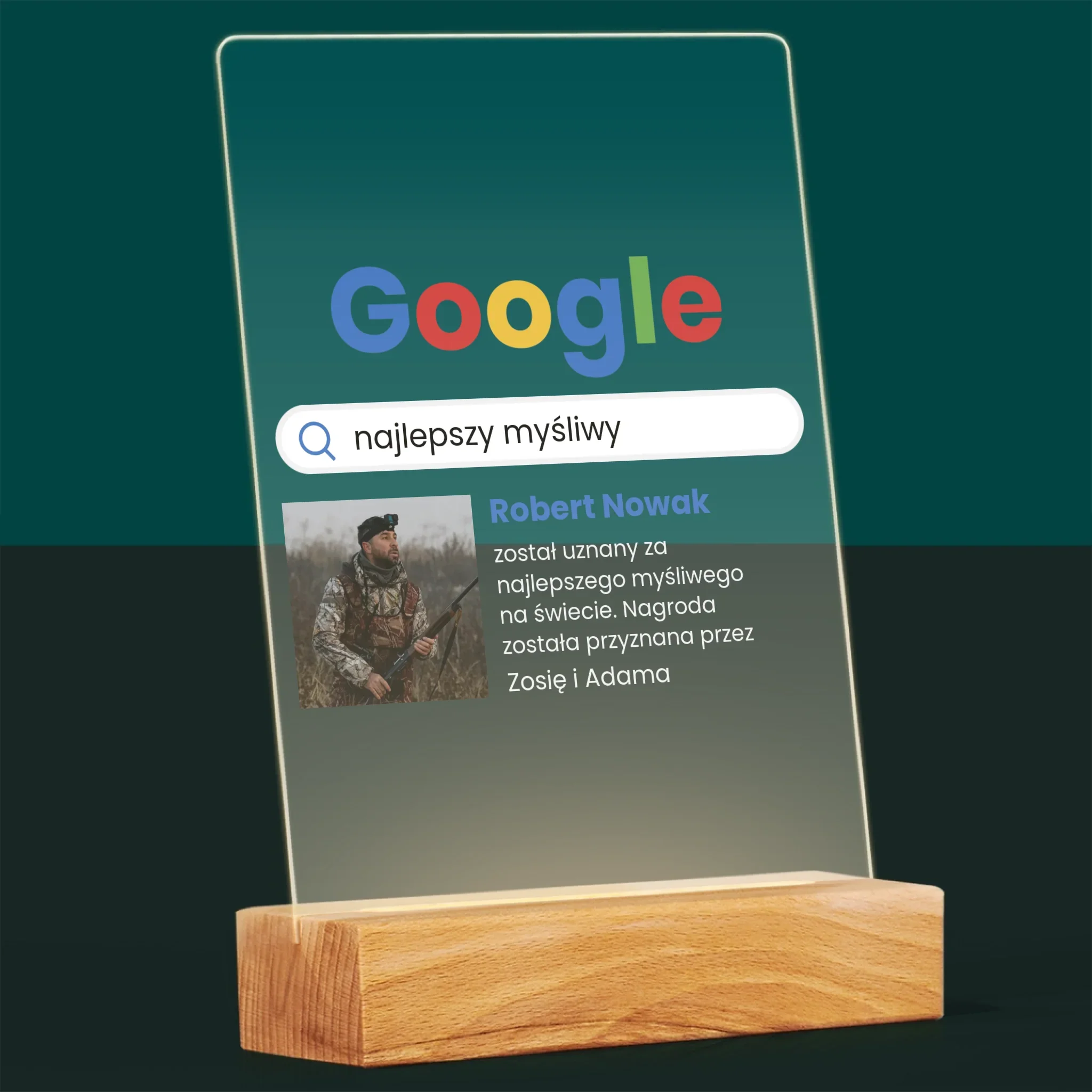 Zdjęcie I Podpis: Najlepszy Myśliwy Wynik Google - Wydruk Na Szkle Akrylowym - Image 8