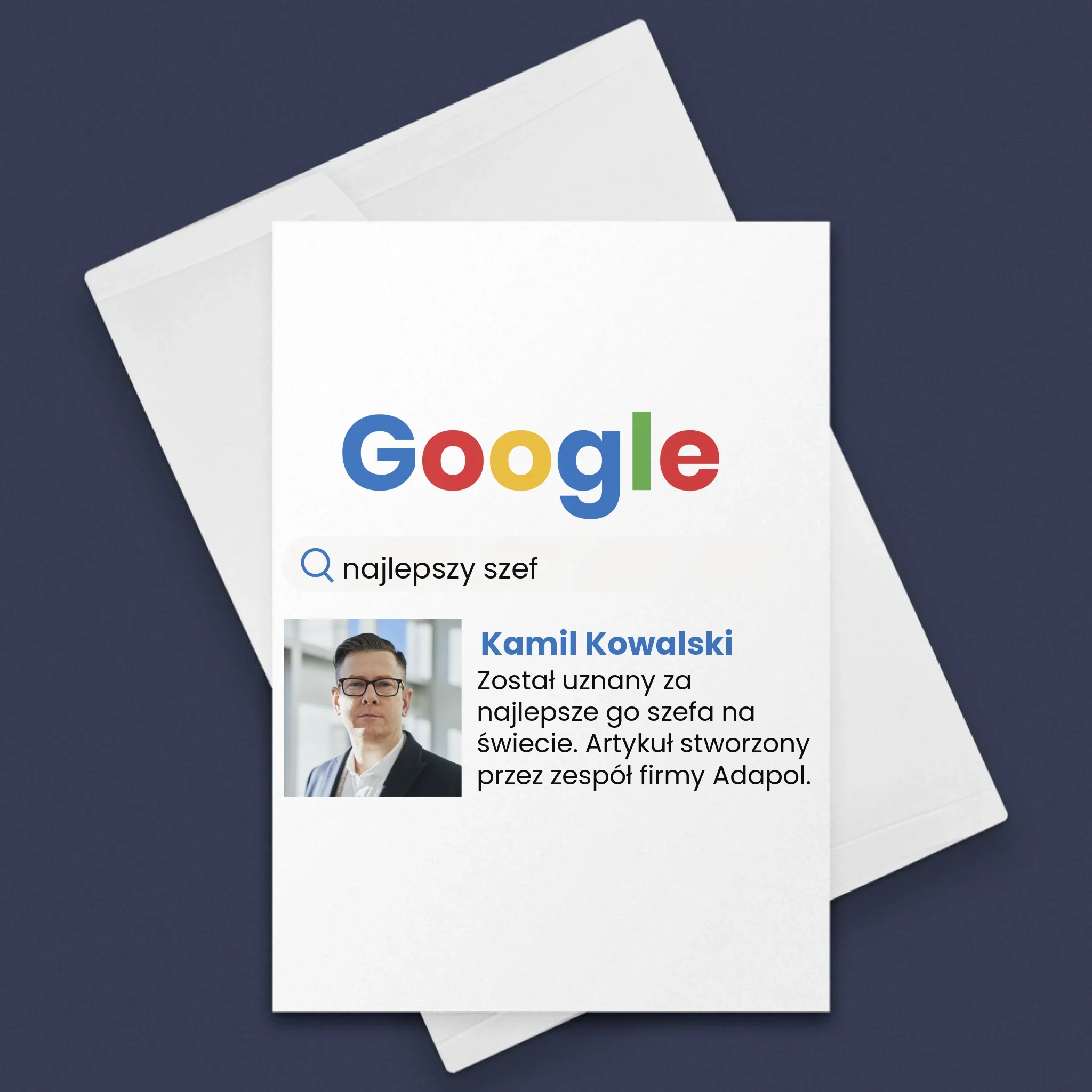 Zdjęcie i Podpis: Najlepszy Szef Wynik Google - Kartka z Życzeniami - Image 3