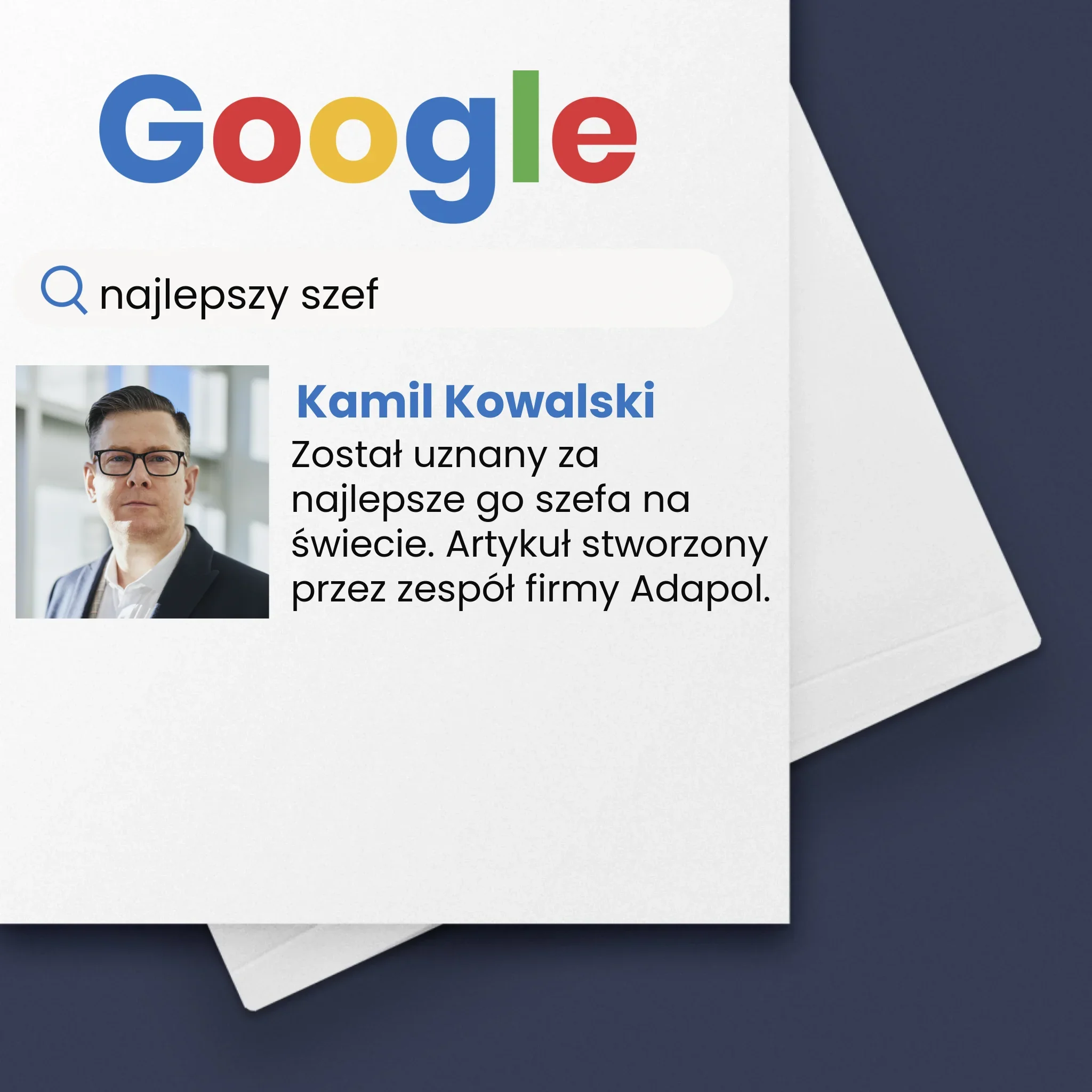 Zdjęcie i Podpis: Najlepszy Szef Wynik Google - Kartka z Życzeniami - Image 4