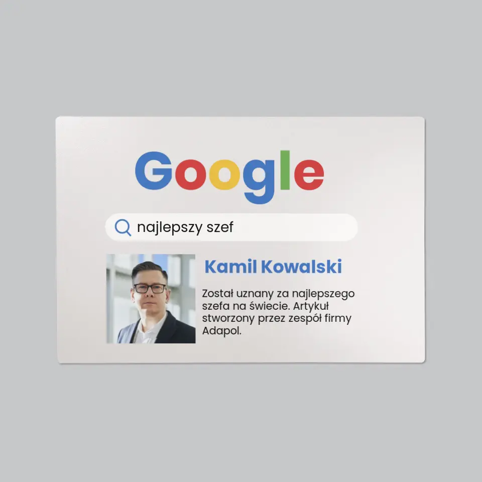 Zdjęcie i Podpis: Najlepszy Szef Wynik Google - Podkładka Na Biurko - Image 2