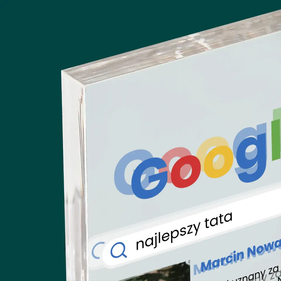 Zdjęcie i Podpis: Najlepszy Tata Wynik Google - Blok Akrylowy z Nadrukiem - Image 4