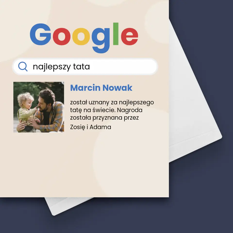 Zdjęcie i Podpis: Najlepszy Tata Wynik Google - Kartka z Życzeniami - Image 4