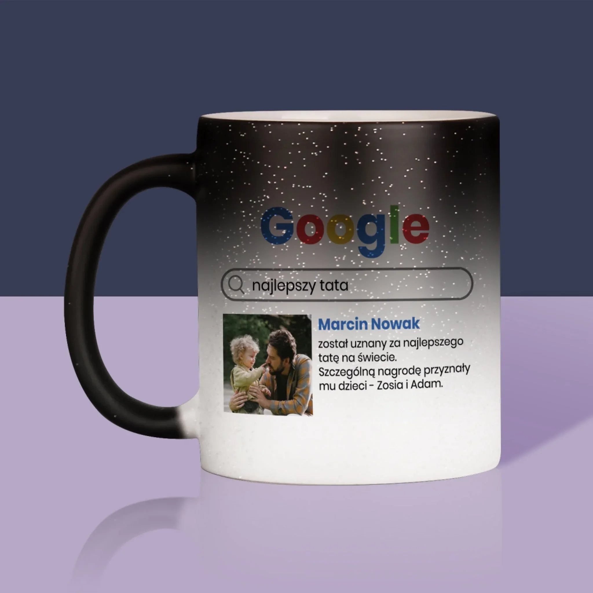 Zdjęcie i Podpis: Najlepszy Tata Wynik Google - Kubek z Nadrukiem - Image 11