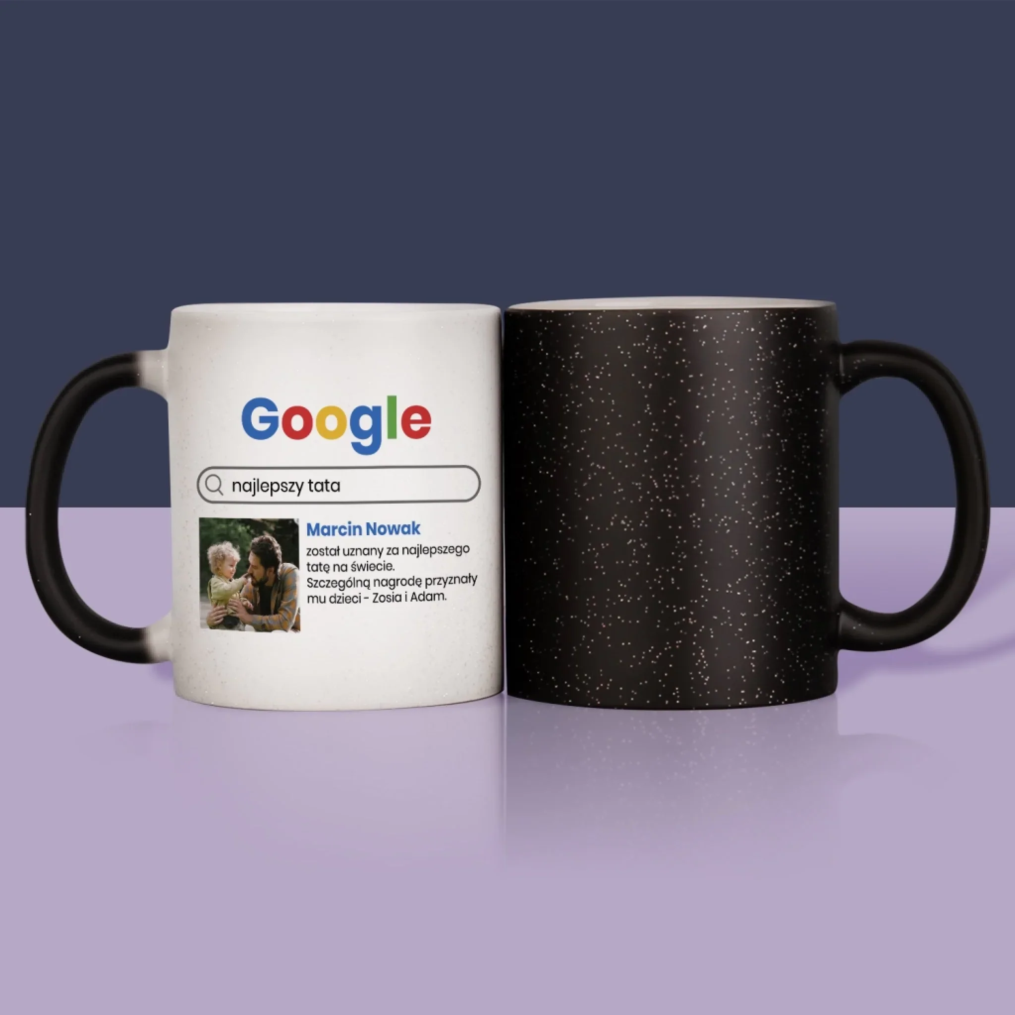 Zdjęcie i Podpis: Najlepszy Tata Wynik Google - Kubek z Nadrukiem - Image 13