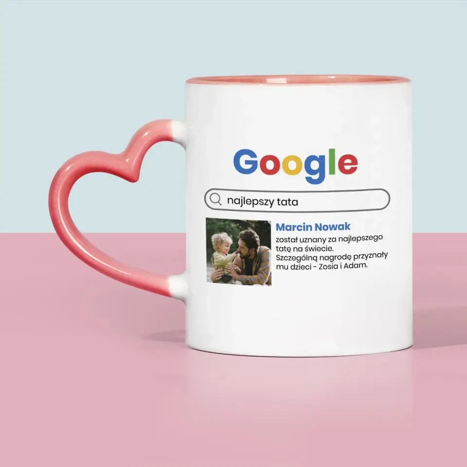 Zdjęcie i Podpis: Najlepszy Tata Wynik Google - Kubek z Nadrukiem - Image 5