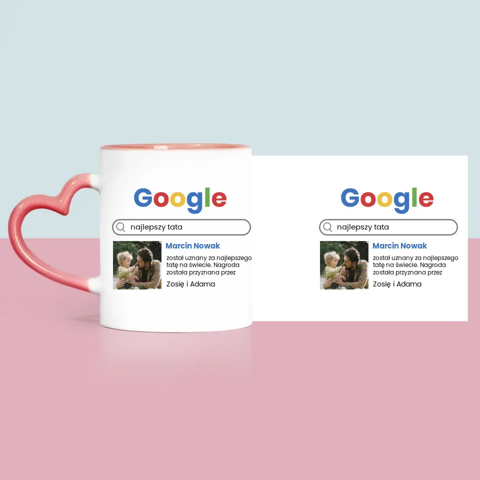 Zdjęcie i Podpis: Najlepszy Tata Wynik Google - Kubek z Nadrukiem - Image 6