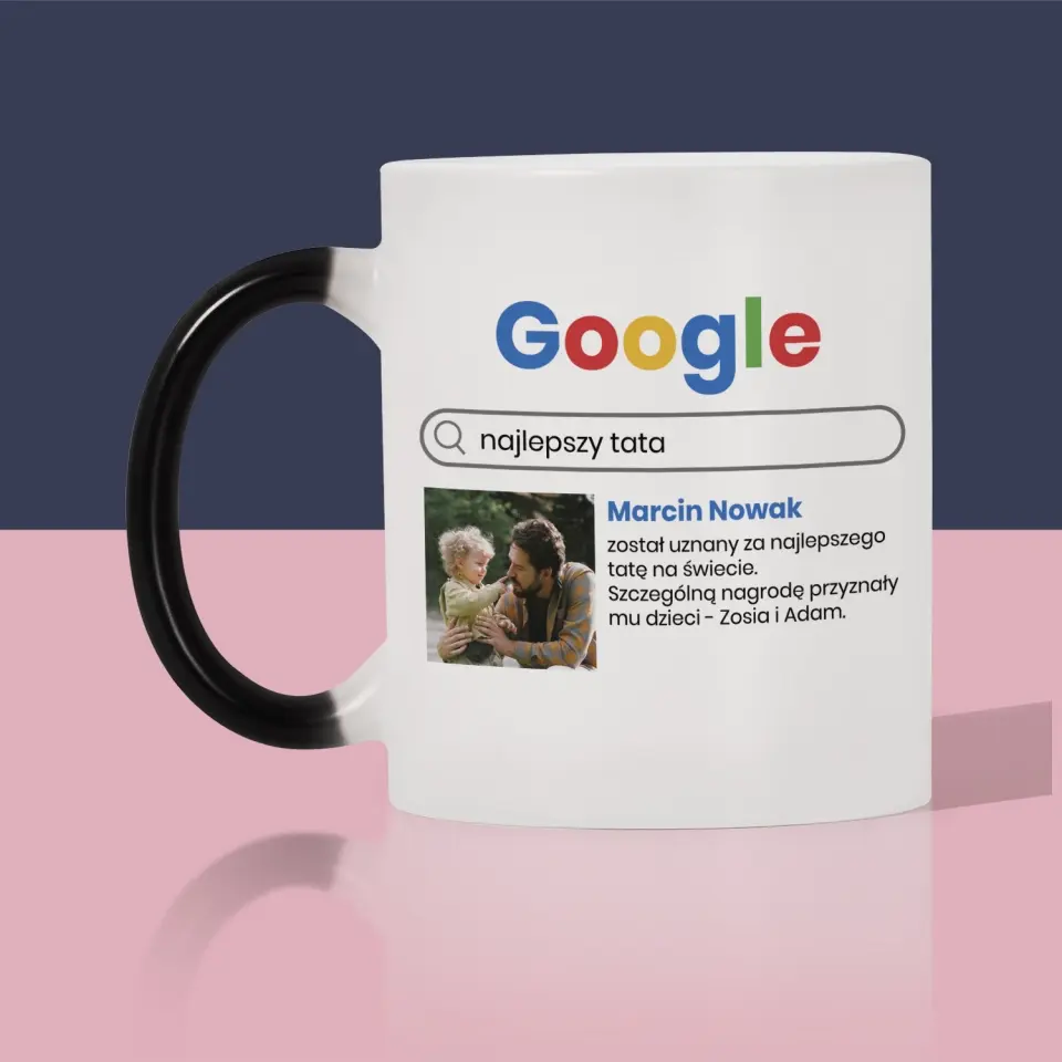 Zdjęcie i Podpis: Najlepszy Tata Wynik Google - Kubek z Nadrukiem - Image 7