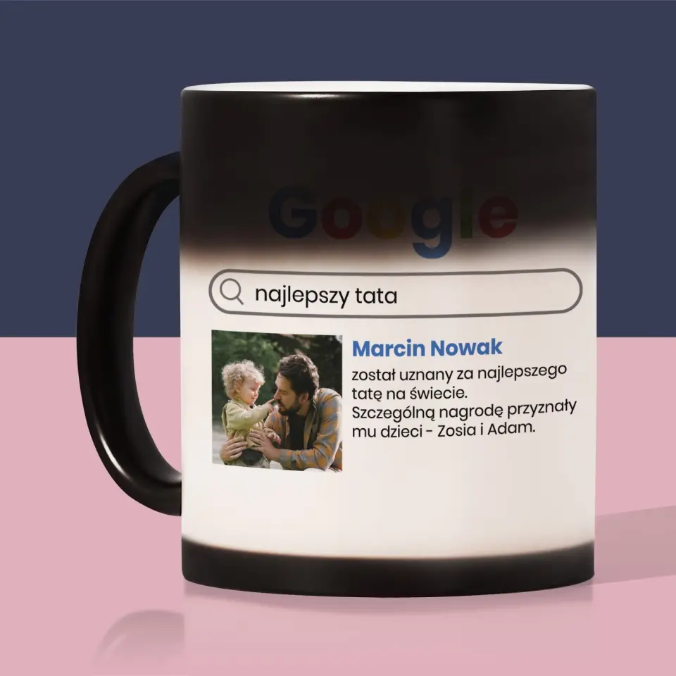 Zdjęcie i Podpis: Najlepszy Tata Wynik Google - Kubek z Nadrukiem - Image 8