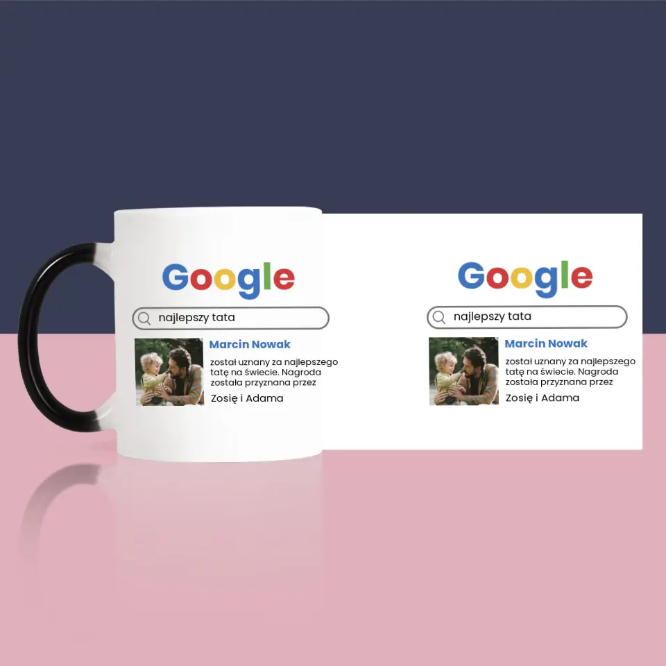 Zdjęcie i Podpis: Najlepszy Tata Wynik Google - Kubek z Nadrukiem - Image 9