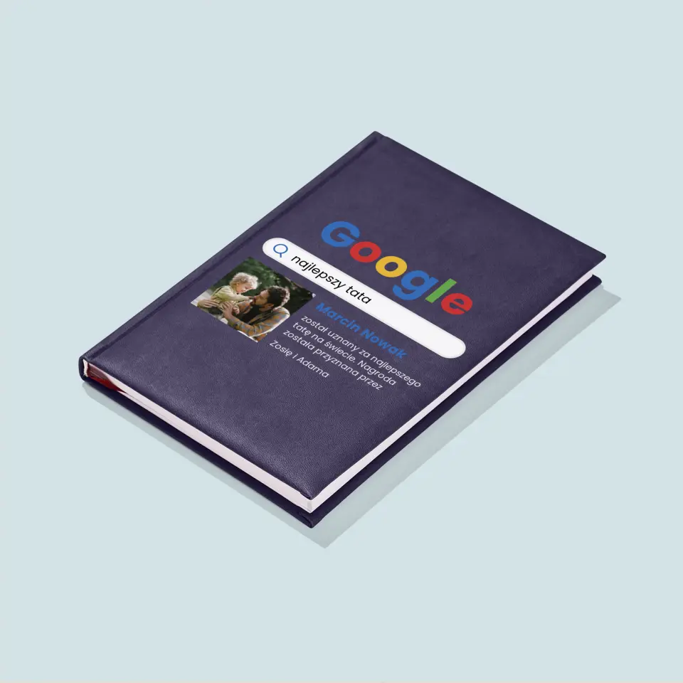 Zdjęcie i Podpis: Najlepszy Tata Wynik Google - Notes Książkowy z Nadrukiem - Image 4