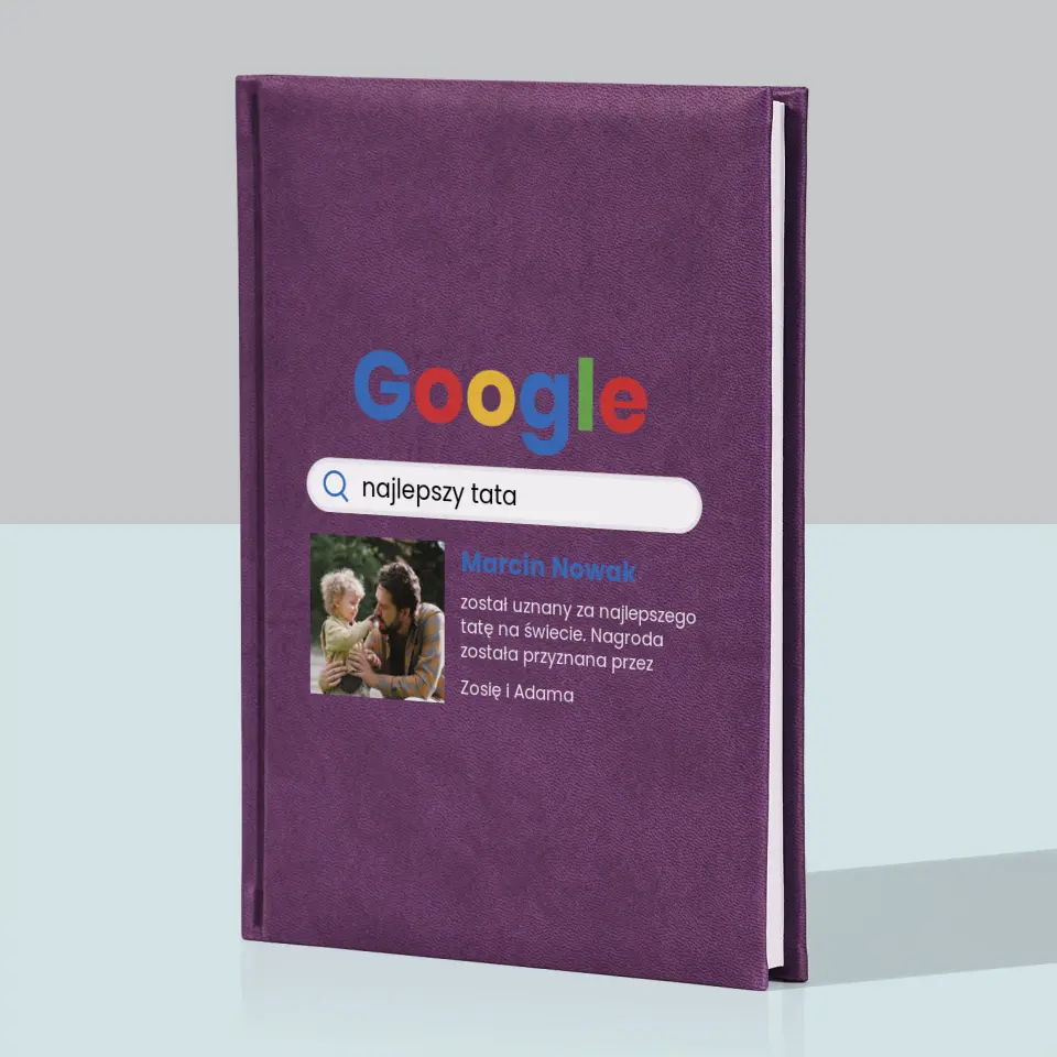 Zdjęcie i Podpis: Najlepszy Tata Wynik Google - Notes Książkowy z Nadrukiem - Image 5