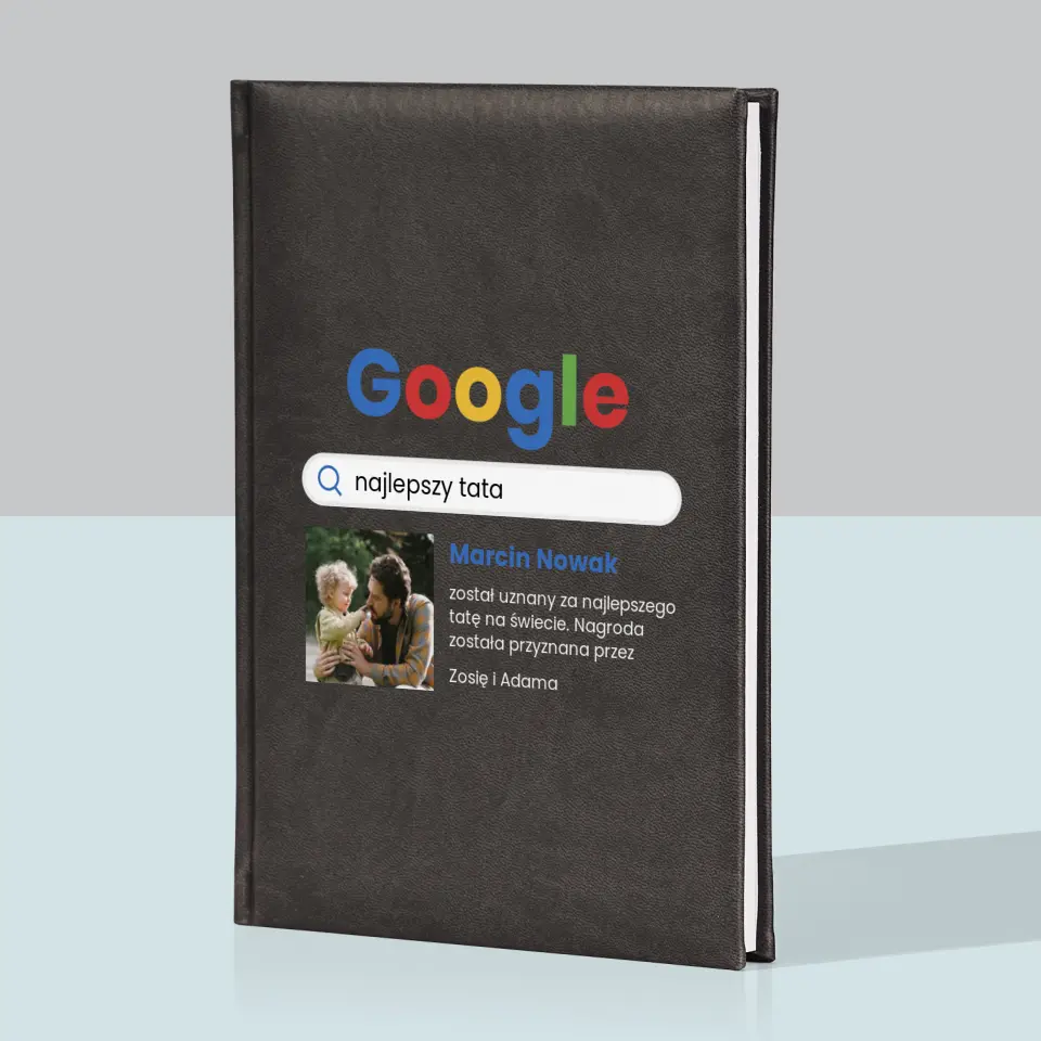 Zdjęcie i Podpis: Najlepszy Tata Wynik Google - Notes Książkowy z Nadrukiem - Image 6