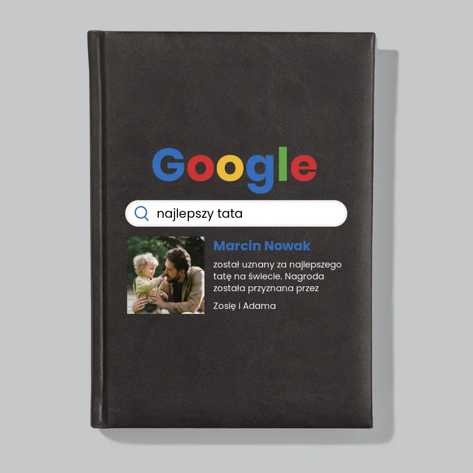Zdjęcie i Podpis: Najlepszy Tata Wynik Google - Planer Książkowy z Nadrukiem - Image 2