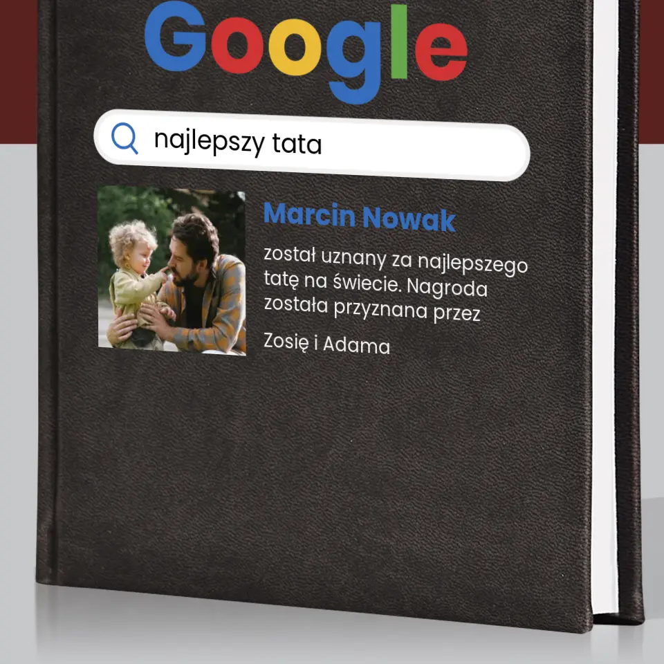 Zdjęcie i Podpis: Najlepszy Tata Wynik Google - Planer Książkowy z Nadrukiem - Image 5
