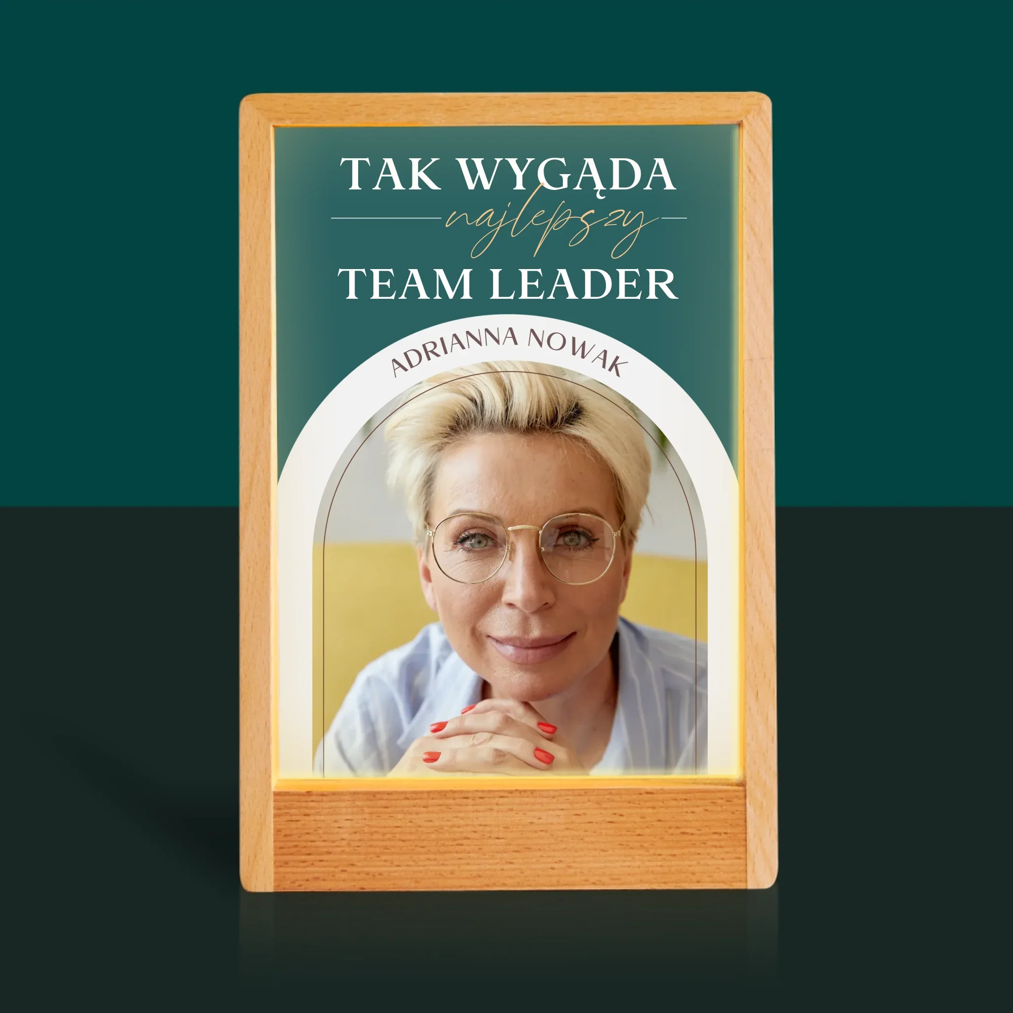 Zdjęcie i Podpis: Najlepszy Team Leader - Wydruk Na Szkle Akrylowym - Image 10