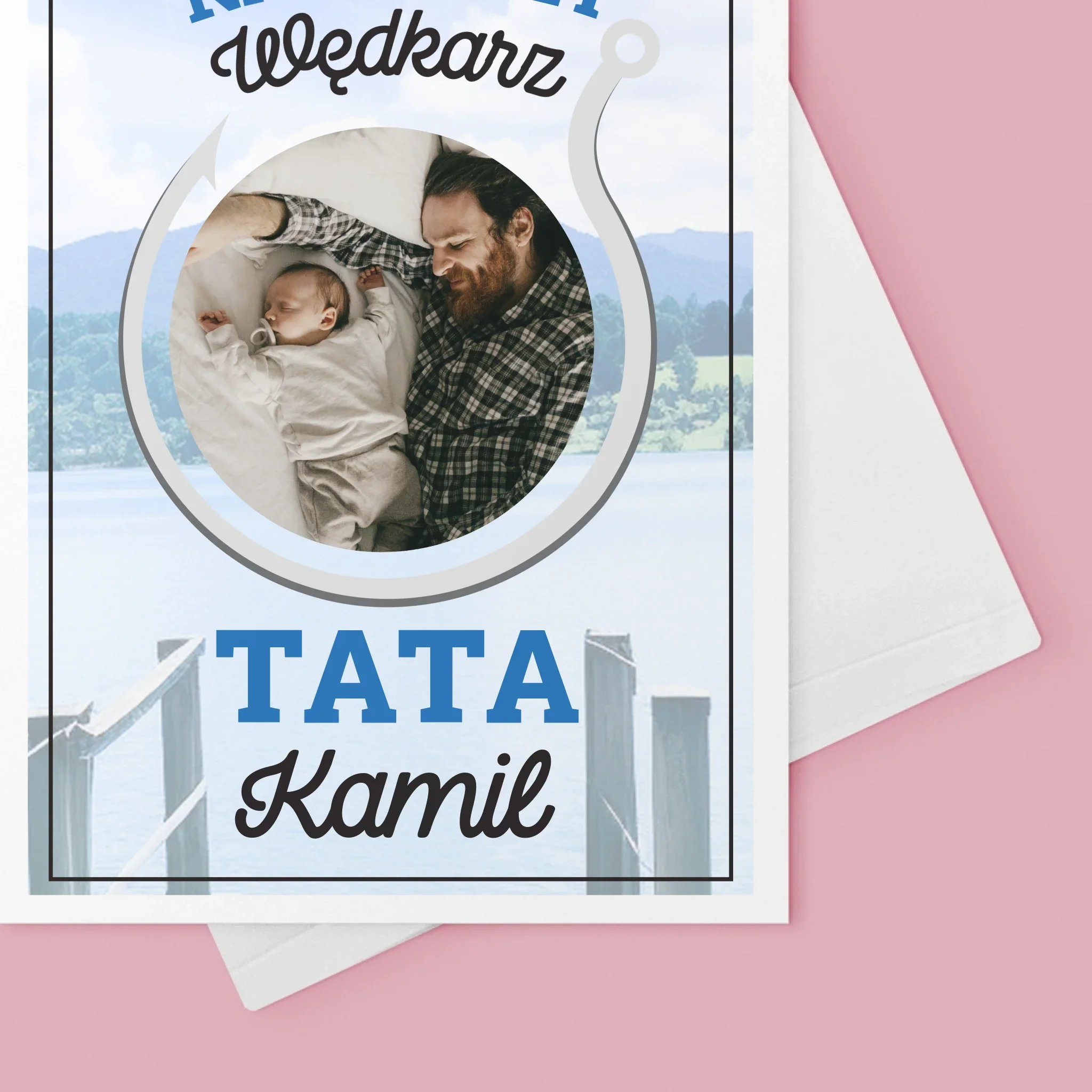Zdjęcie i Podpis: Najlepszy Wędkarz Tata - Kartka z Życzeniami - Image 4