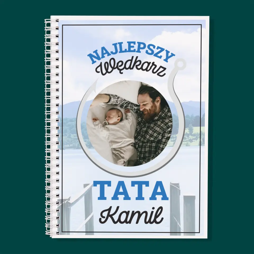 Zdjęcie i Podpis: Najlepszy Wędkarz Tata - Planer Dzienny Na Spirali - Image 3