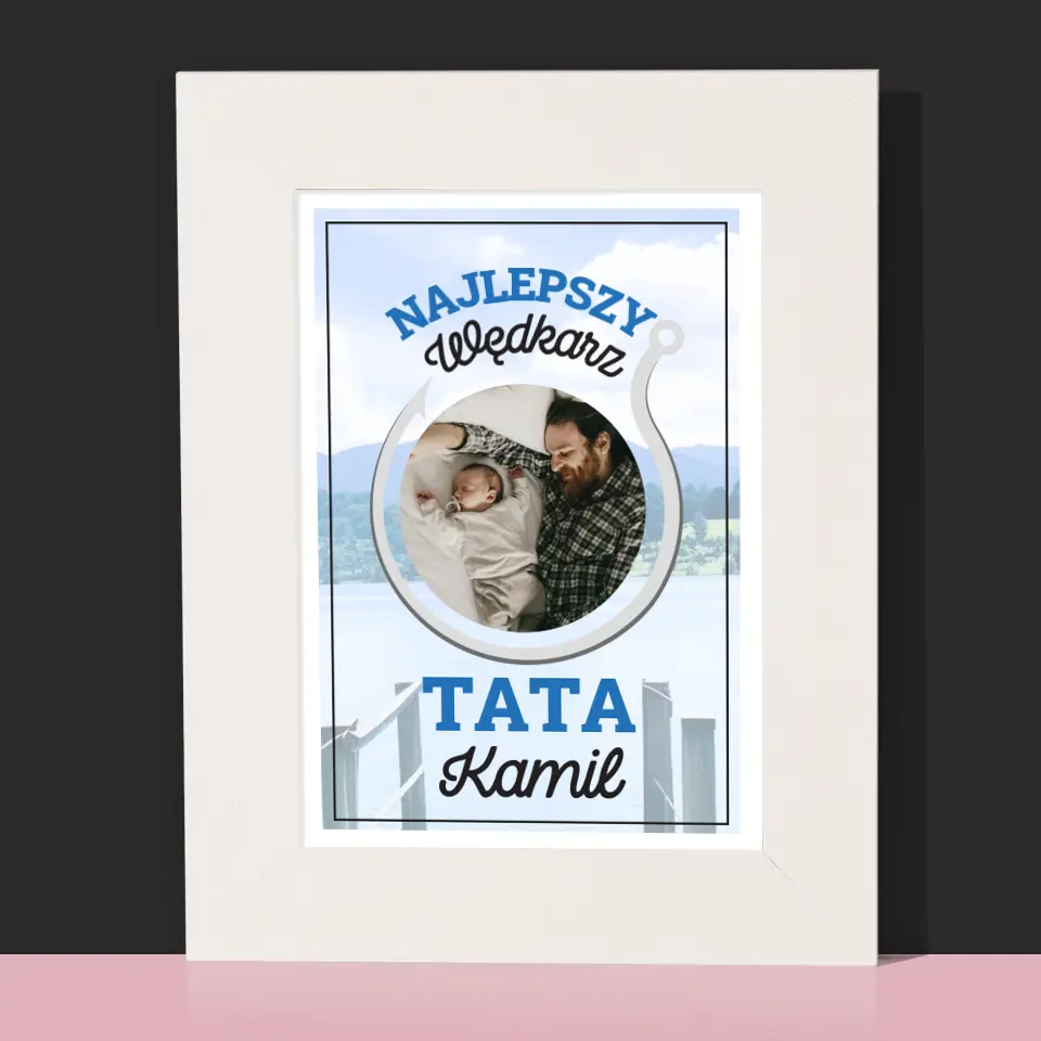 Zdjęcie i Podpis: Najlepszy Wędkarz Tata - Ramka Na Zdjęcie - Image 2