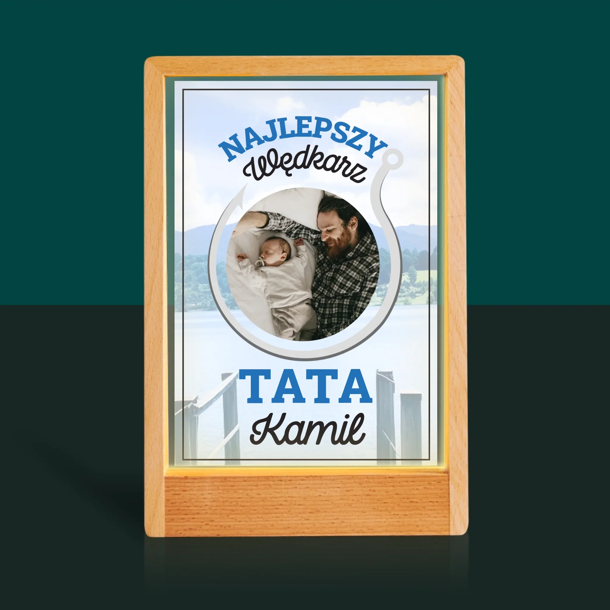 Zdjęcie i Podpis: Najlepszy Wędkarz Tata - Wydruk Na Szkle Akrylowym - Image 10