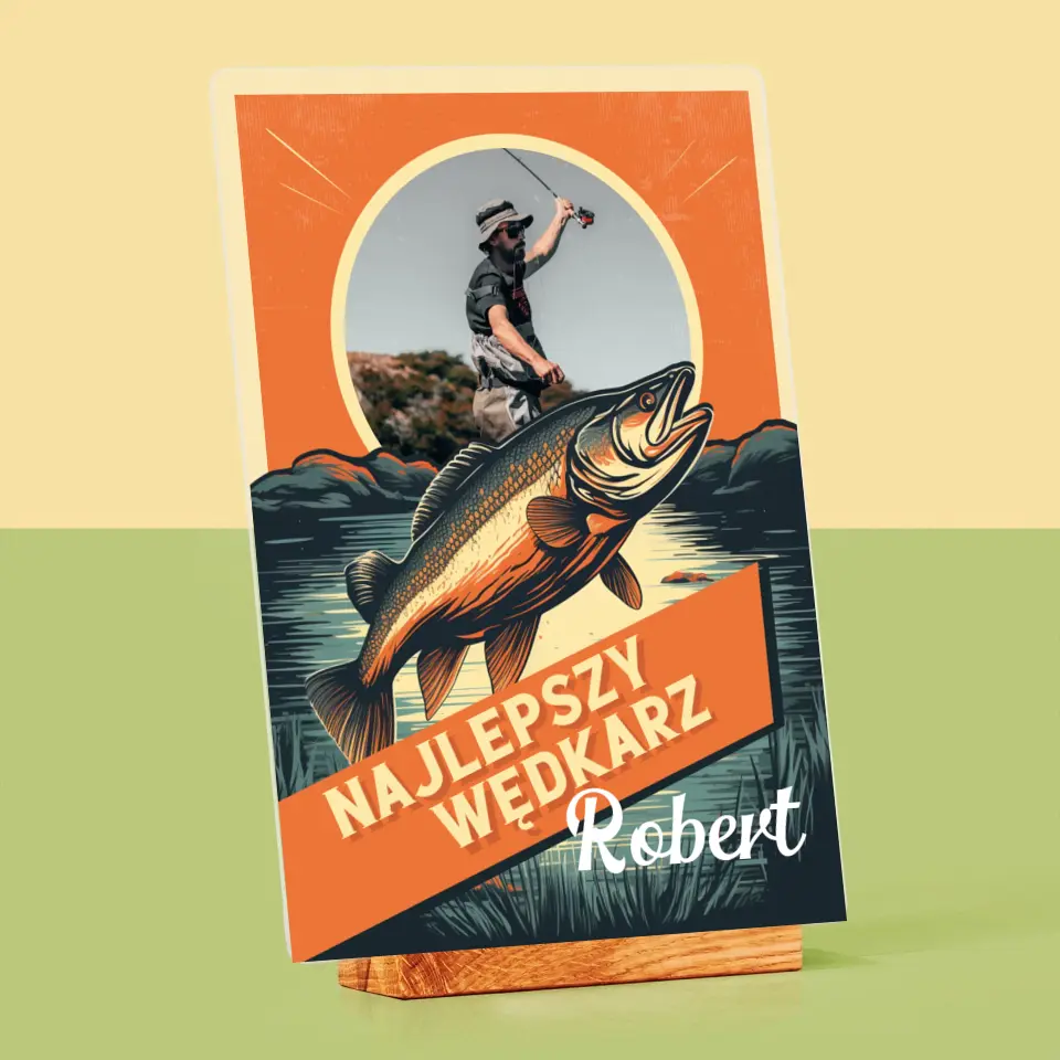 Zdjęcie i Podpis: Najlepszy Wędkarz - Wydruk Na Szkle Akrylowym - Image 4