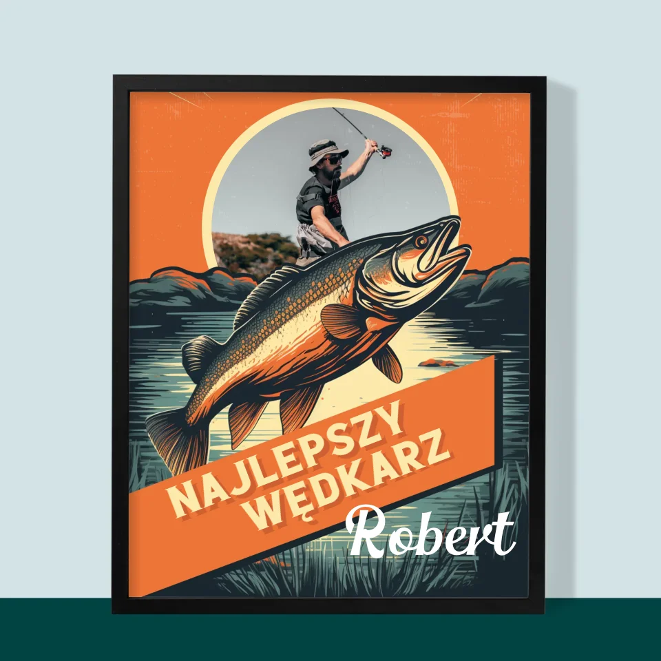 Zdjęcie i Podpis: Najlepszy Wędkarz - Wydruk Obramowany - Image 9
