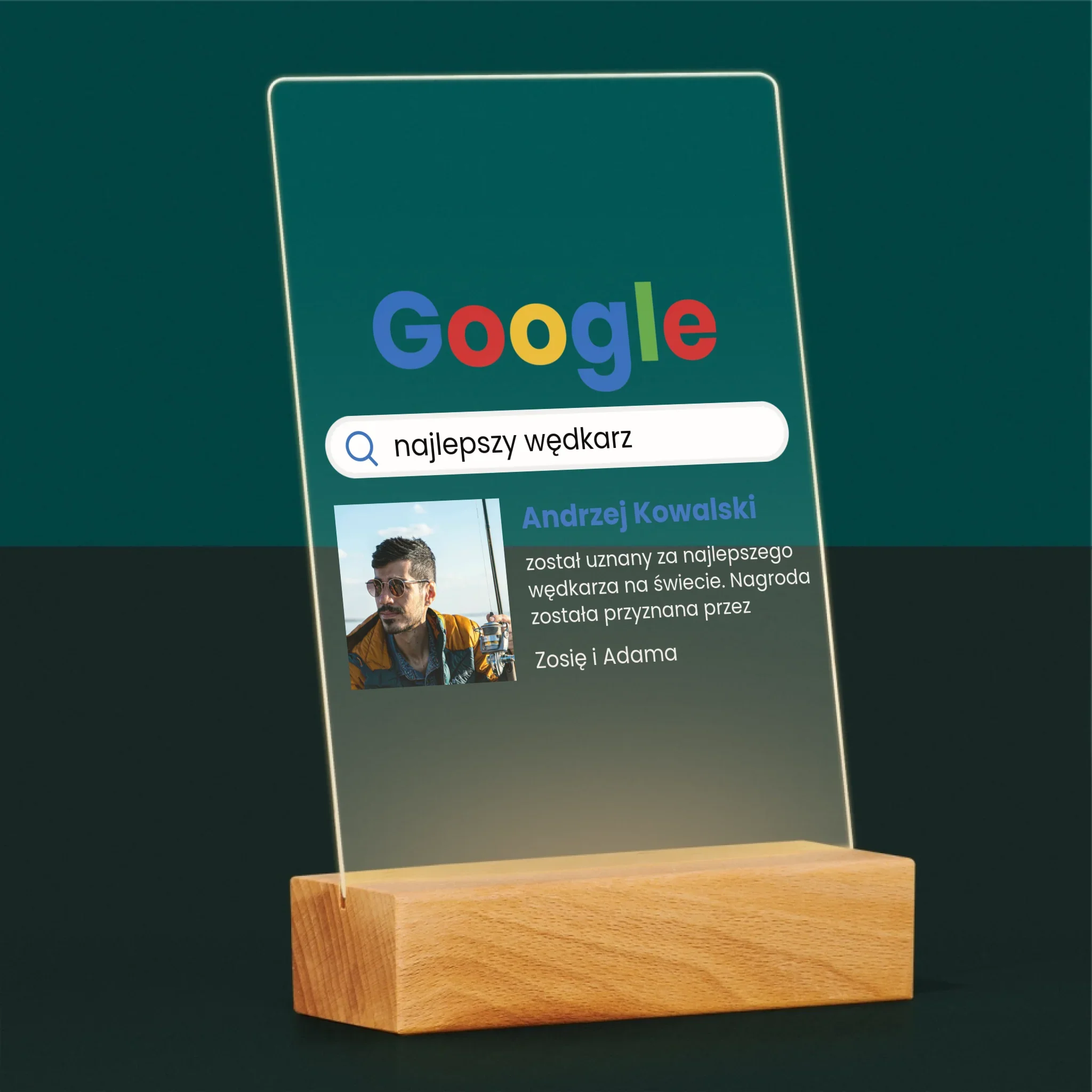 Zdjęcie I Podpis: Najlepszy Wędkarz Wynik Google - Wydruk Na Szkle Akrylowym - Image 5