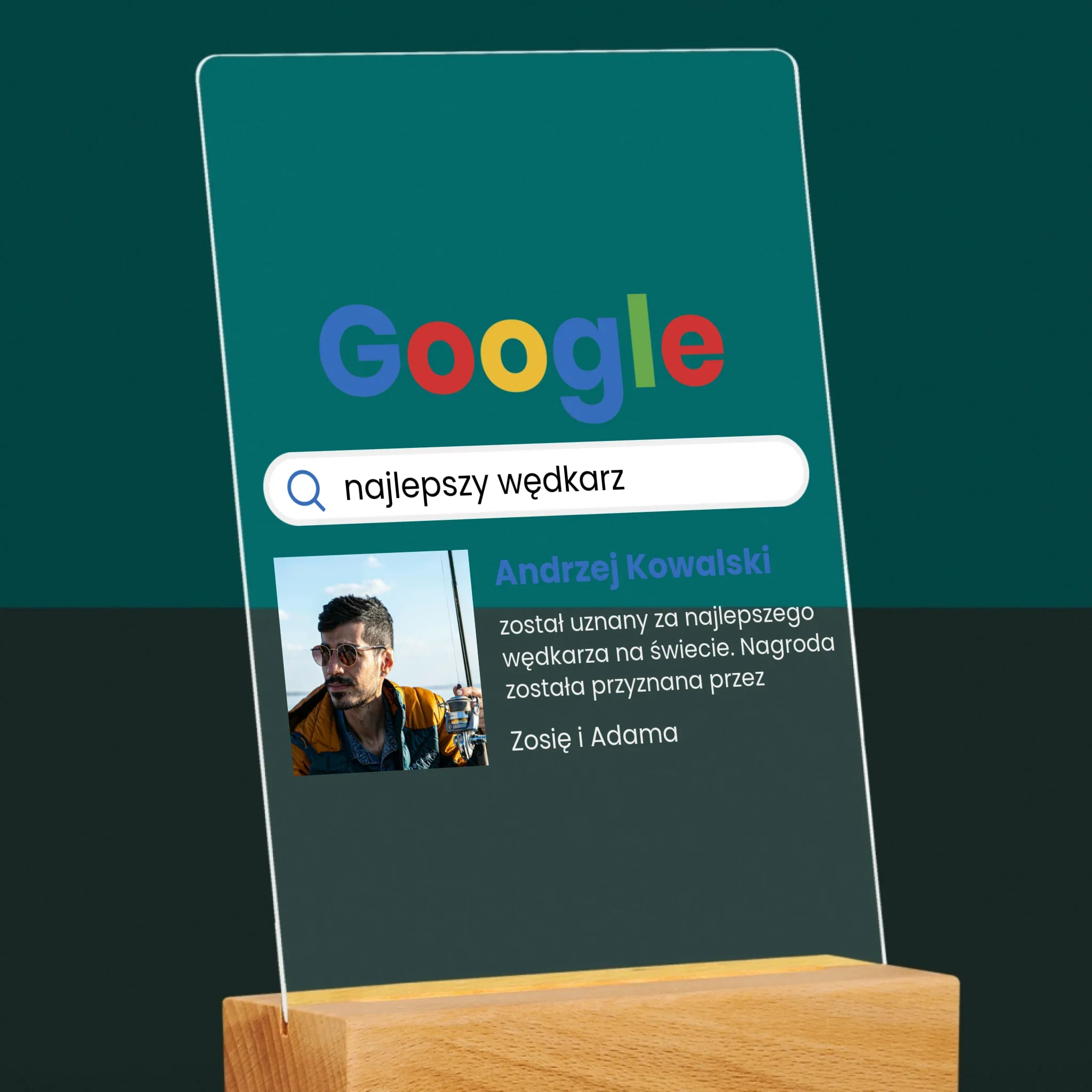 Zdjęcie I Podpis: Najlepszy Wędkarz Wynik Google - Wydruk Na Szkle Akrylowym - Image 6