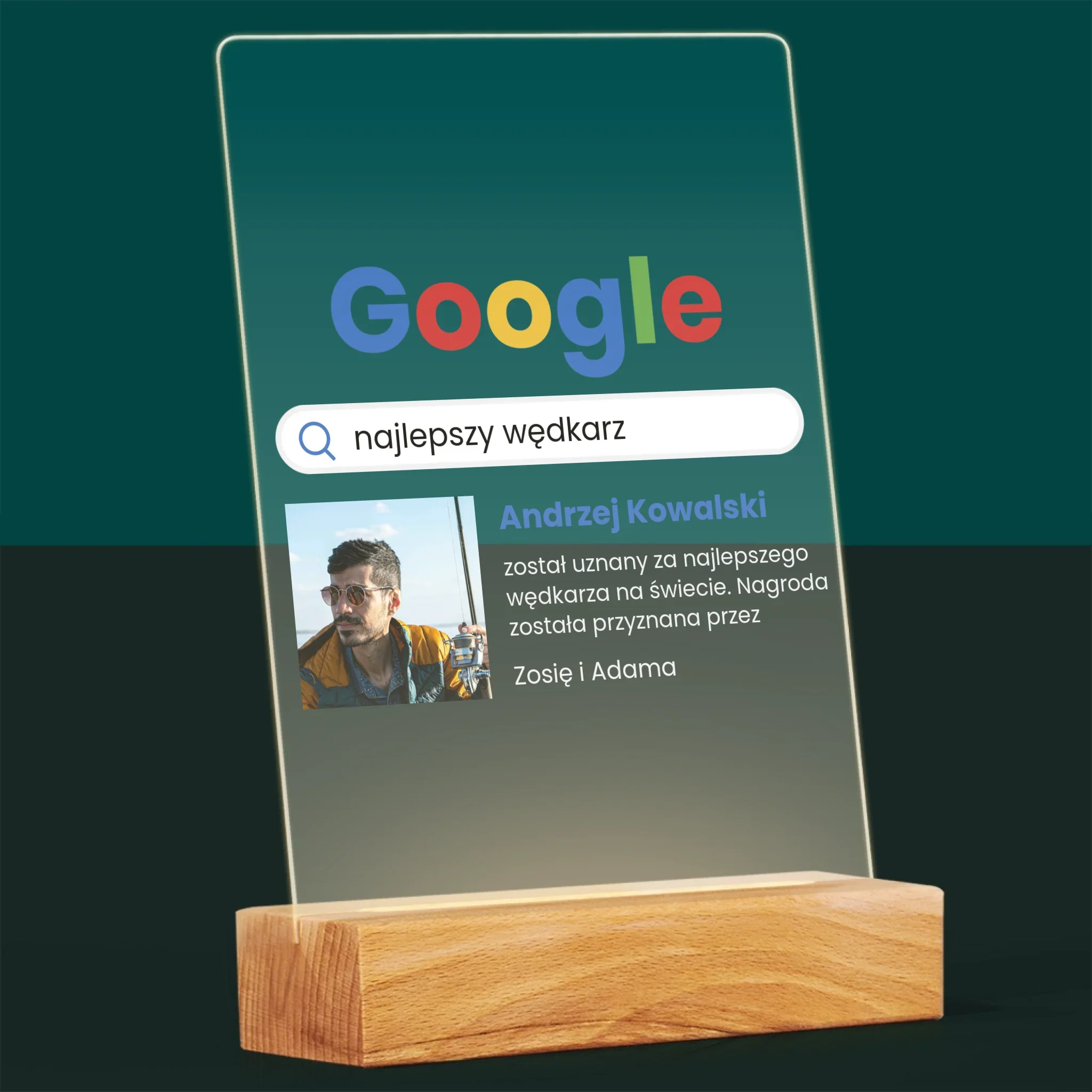 Zdjęcie I Podpis: Najlepszy Wędkarz Wynik Google - Wydruk Na Szkle Akrylowym - Image 8