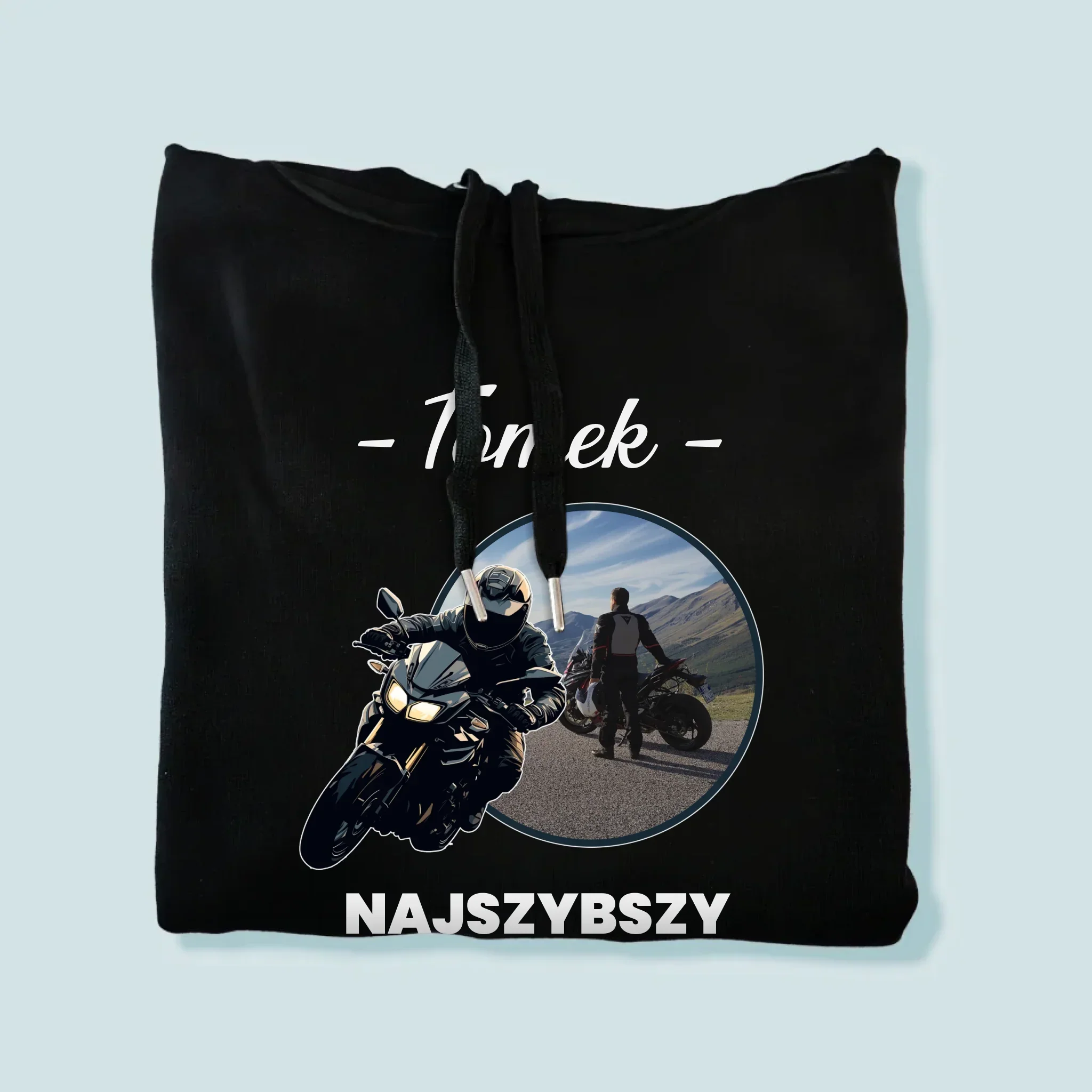Zdjęcie I Podpis: Najszybszy W Mieście - Bluza Męska Z Kapturem - Image 4