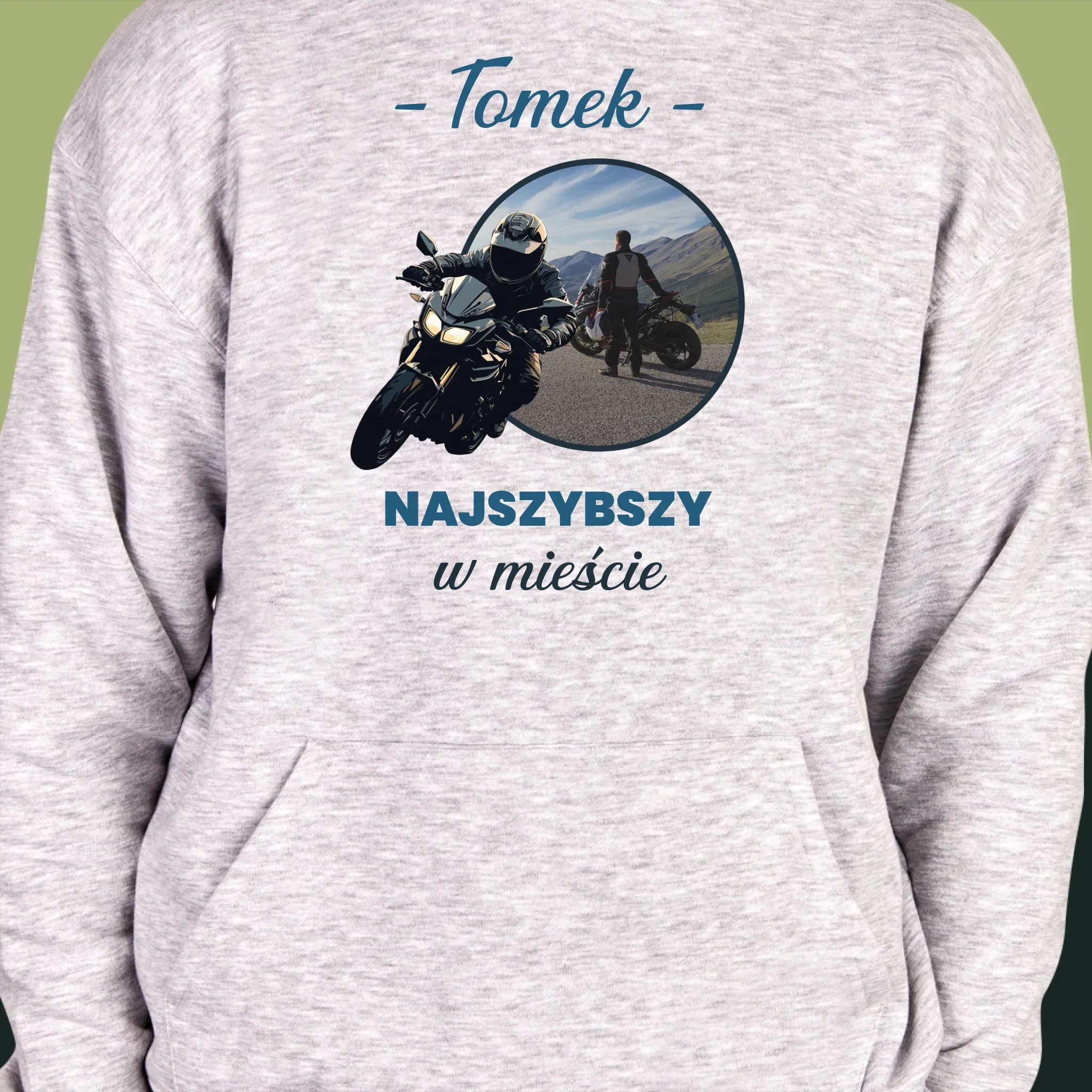 Zdjęcie I Podpis: Najszybszy W Mieście - Bluza Męska Z Kapturem - Image 6