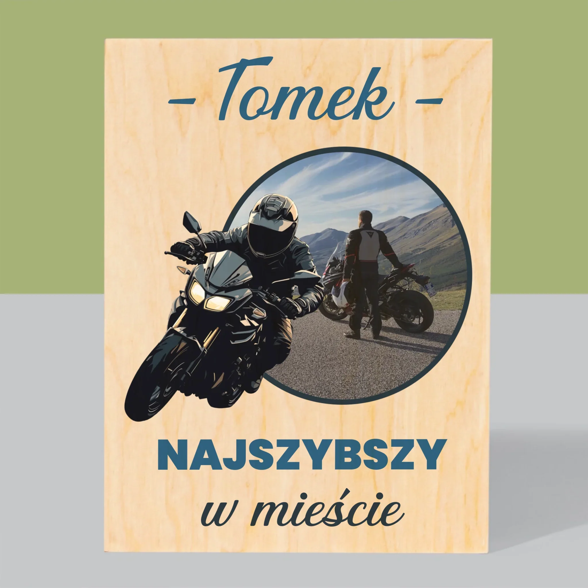 Zdjęcie I Podpis: Najszybszy W Mieście - Wydruk Na Drewnie - Image 3