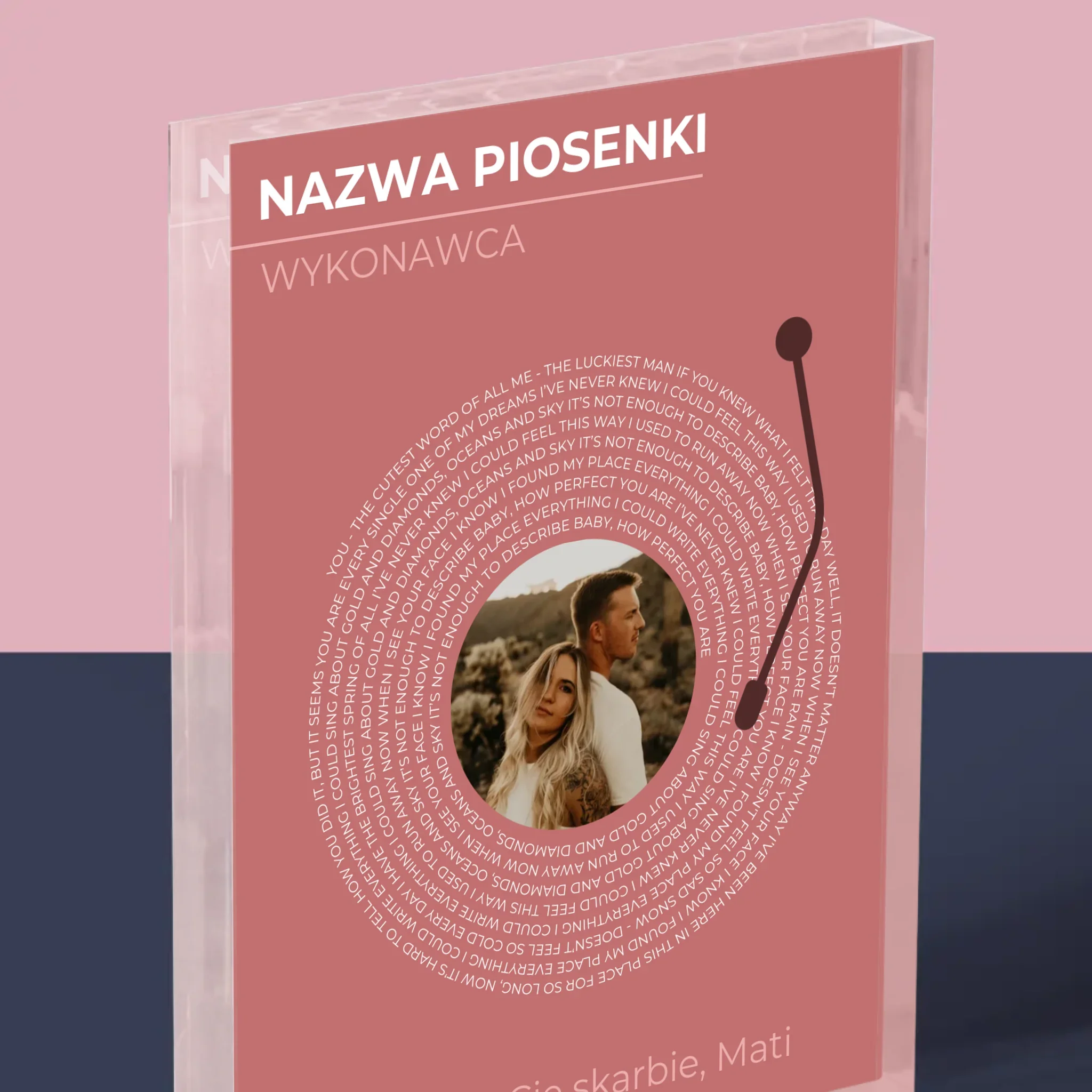Zdjęcie i Podpis: Nasza Piosenka Płyta Winylowa - Blok Akrylowy - Image 2