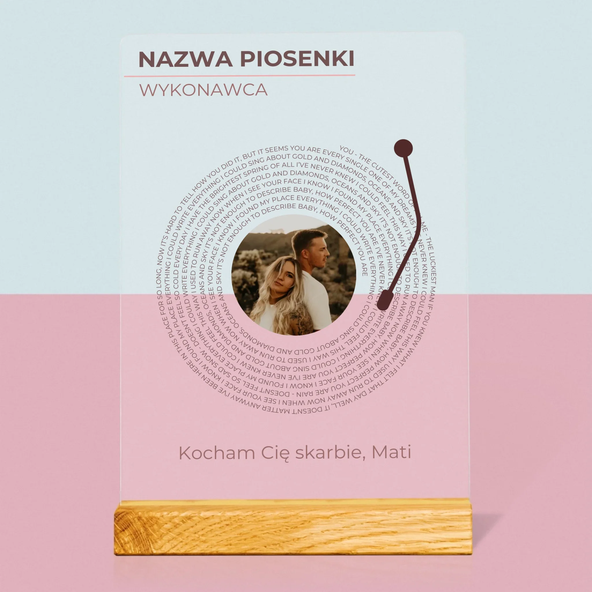 Zdjęcie i Podpis: Nasza Piosenka Płyta Winylowa - Wydruk Na Szkle Akrylowym - Image 3