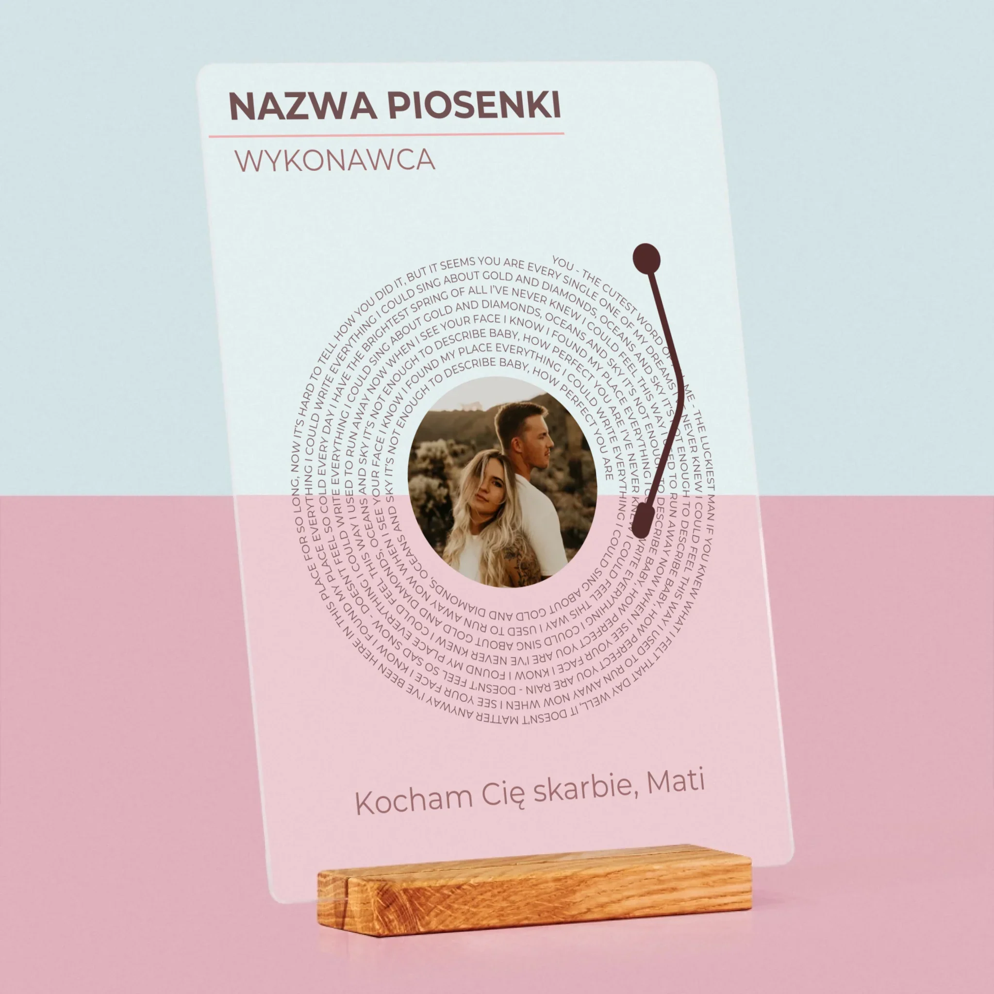Zdjęcie i Podpis: Nasza Piosenka Płyta Winylowa - Wydruk Na Szkle Akrylowym - Image 4