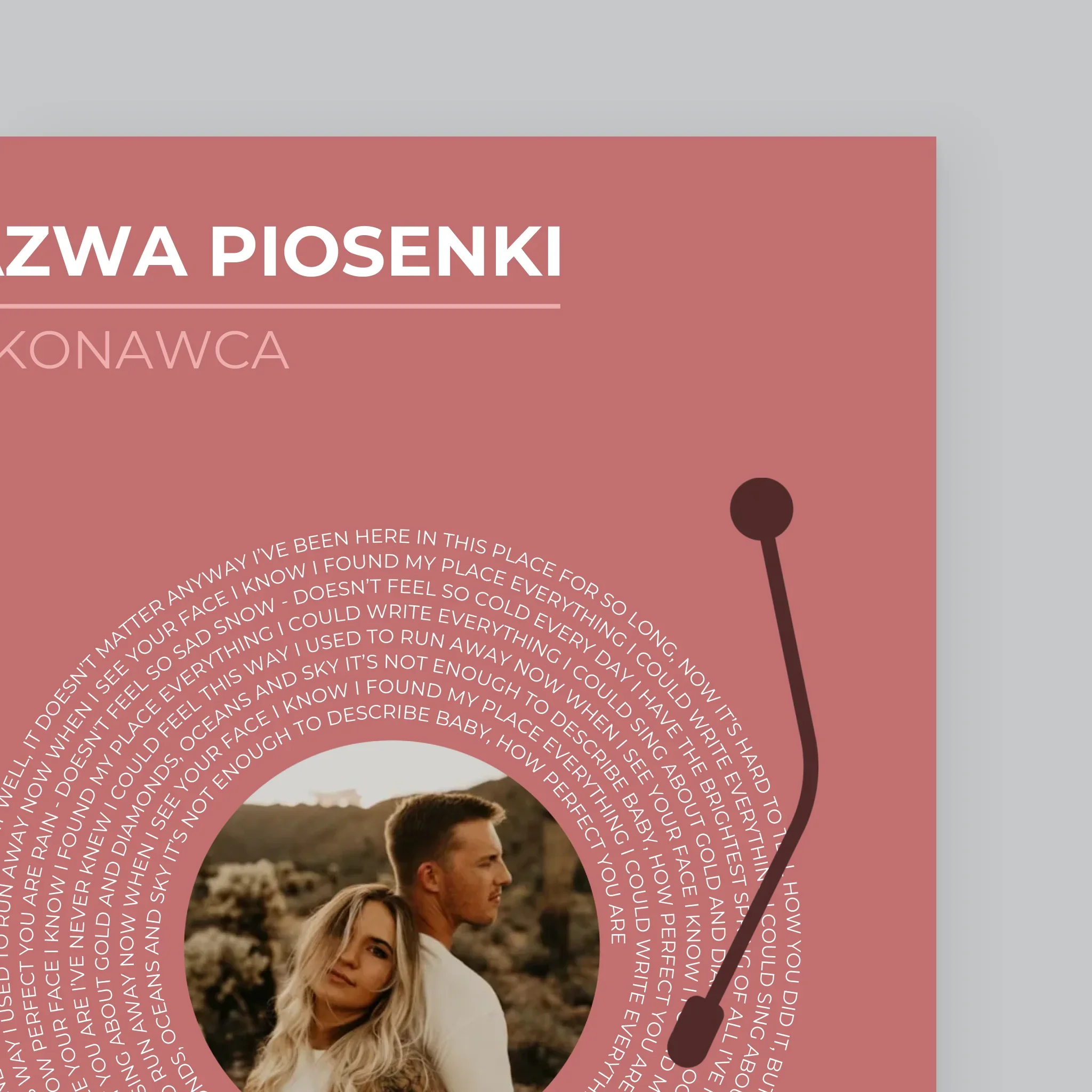 Zdjęcie i Podpis: Nasza Piosenka Płyta Winylowa - Wydruk Obramowany - Image 3