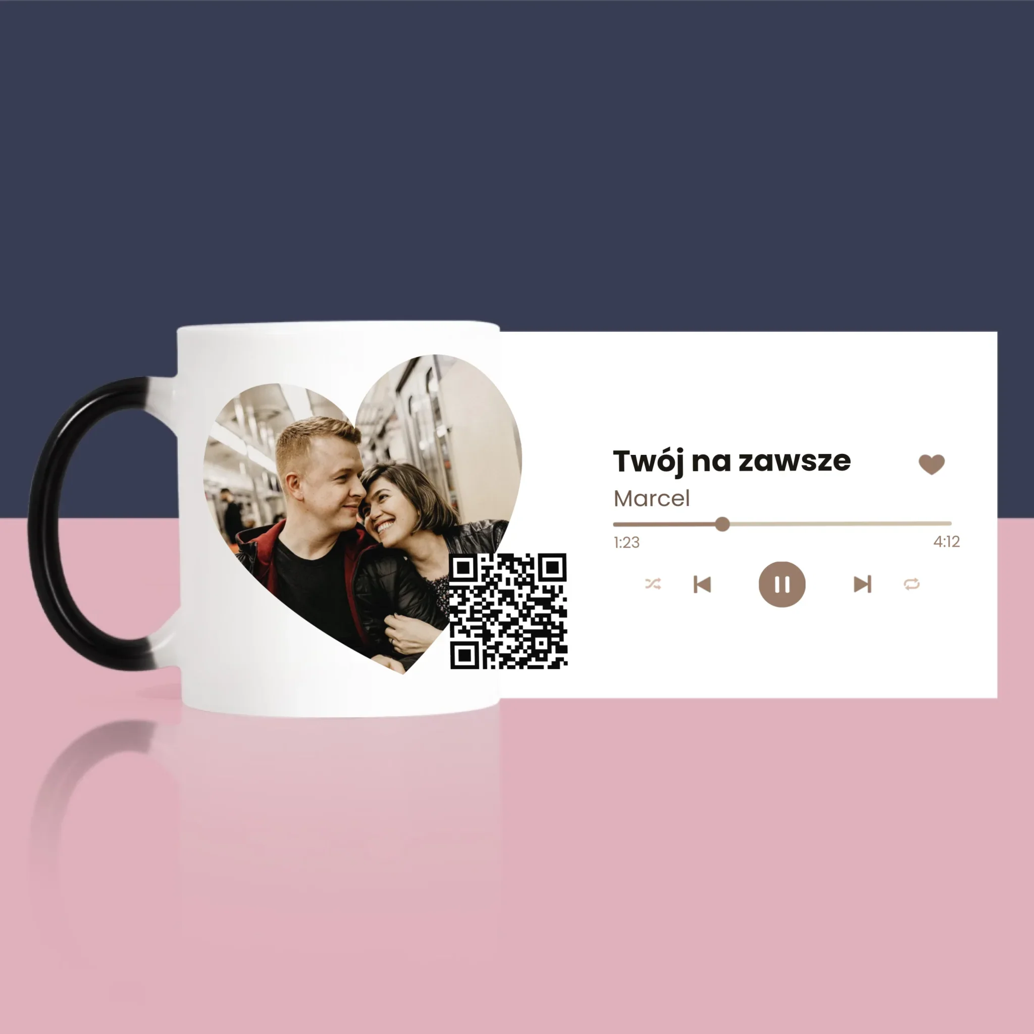 Zdjęcie i Podpis: Nasza Piosenka Serce Kod Qr - Kubek z Nadrukiem - Image 10