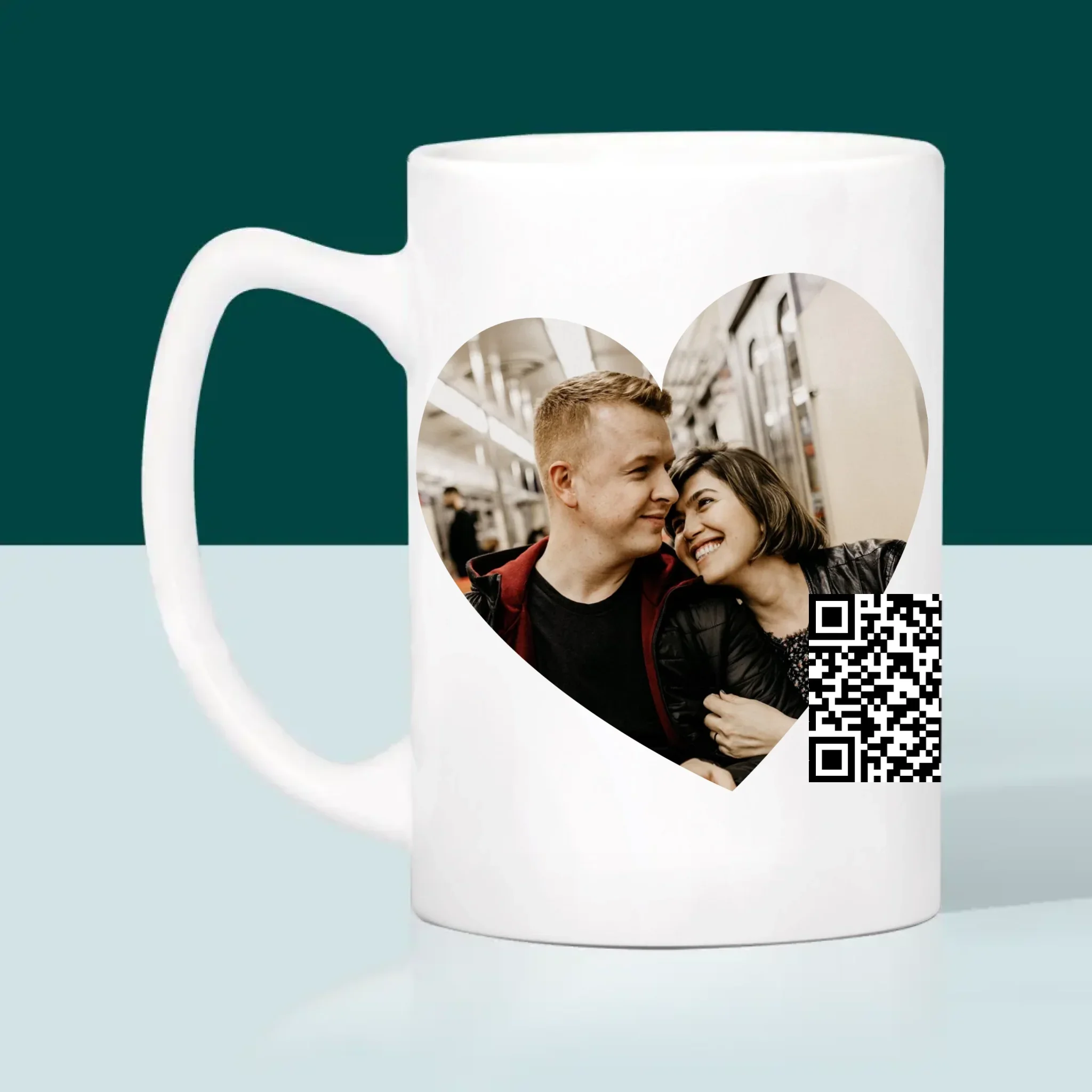 Zdjęcie i Podpis: Nasza Piosenka Serce Kod Qr - Kubek z Nadrukiem - Image 4