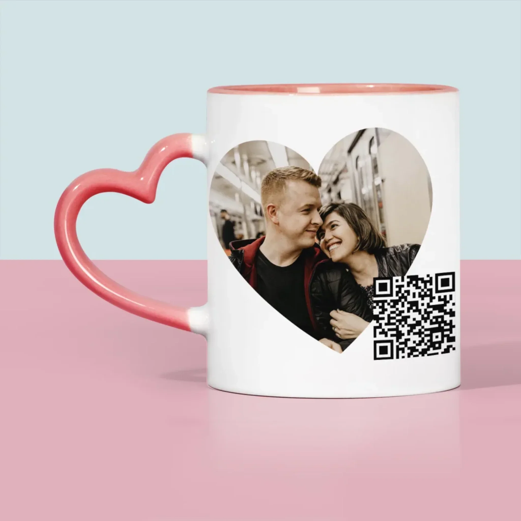 Zdjęcie i Podpis: Nasza Piosenka Serce Kod Qr - Kubek z Nadrukiem - Image 6