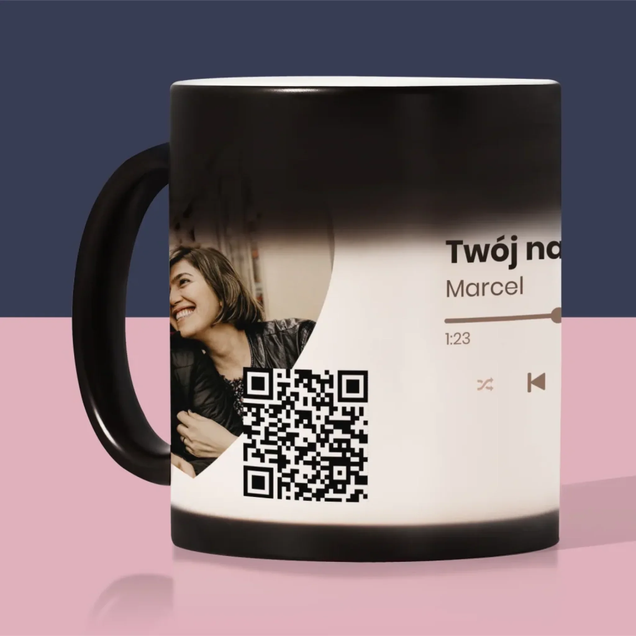 Zdjęcie i Podpis: Nasza Piosenka Serce Kod Qr - Kubek z Nadrukiem - Image 9