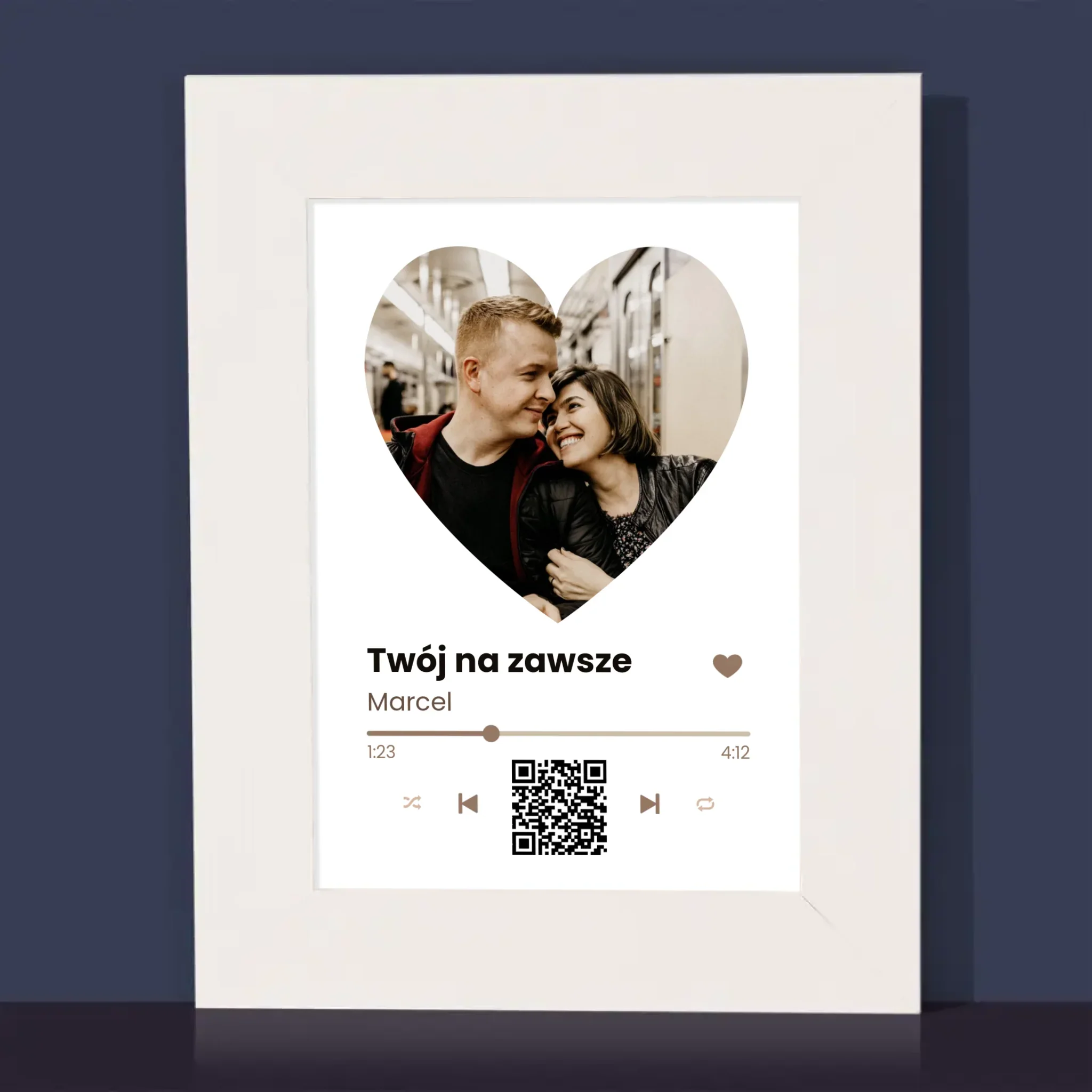 Zdjęcie i Podpis: Nasza Piosenka Serce Kod Qr - Ramka Na Zdjęcie - Image 2