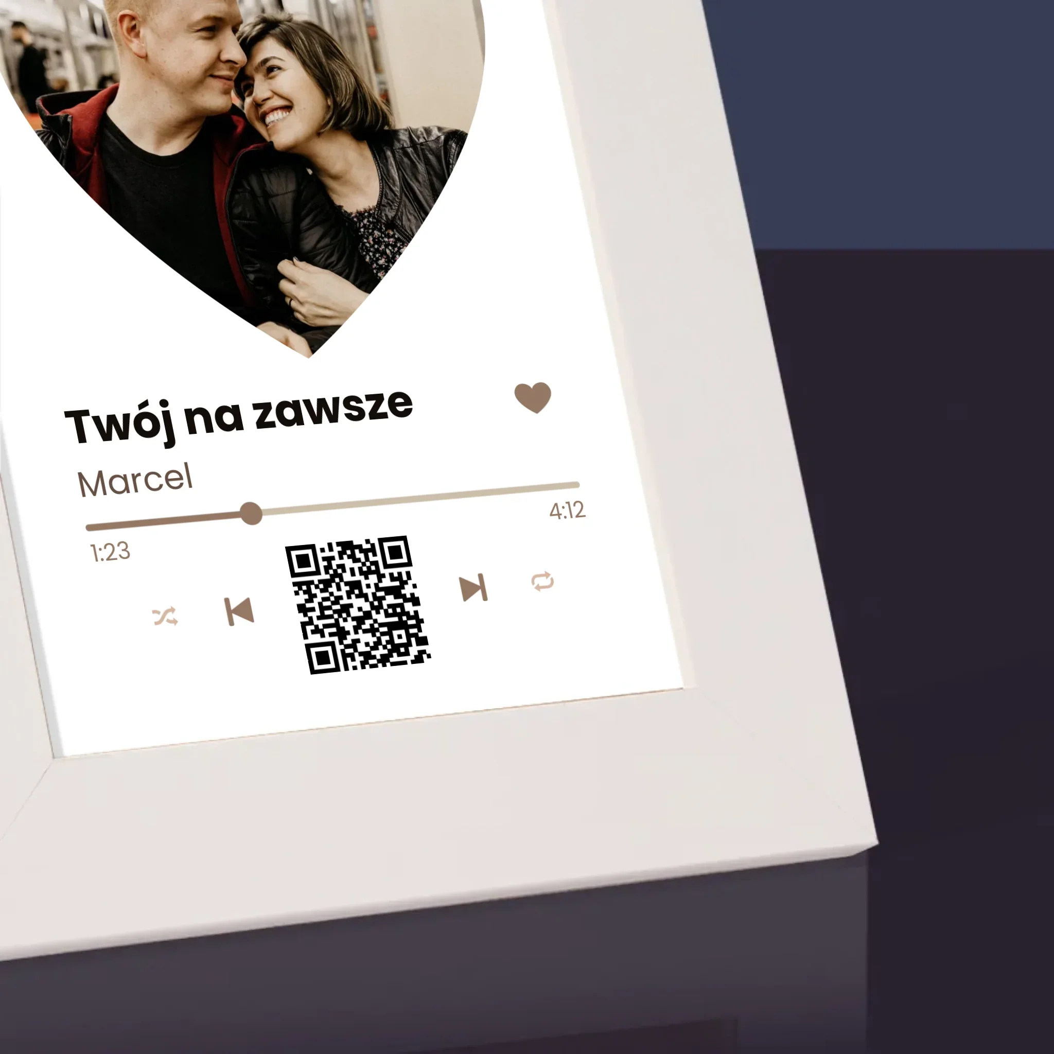 Zdjęcie i Podpis: Nasza Piosenka Serce Kod Qr - Ramka Na Zdjęcie - Image 3