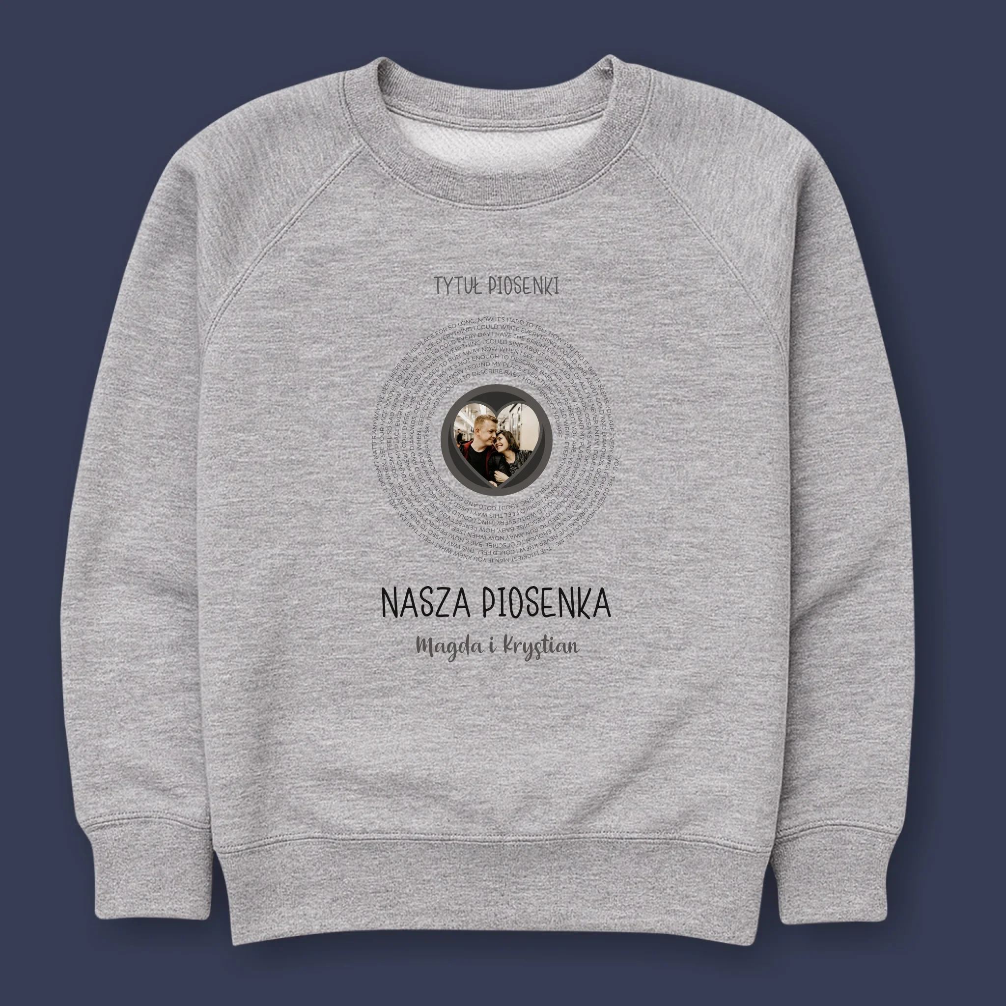 Zdjęcie i Podpis: Nasza Piosenka z Tekstem - Bluza Męska z Kapturem - Image 10