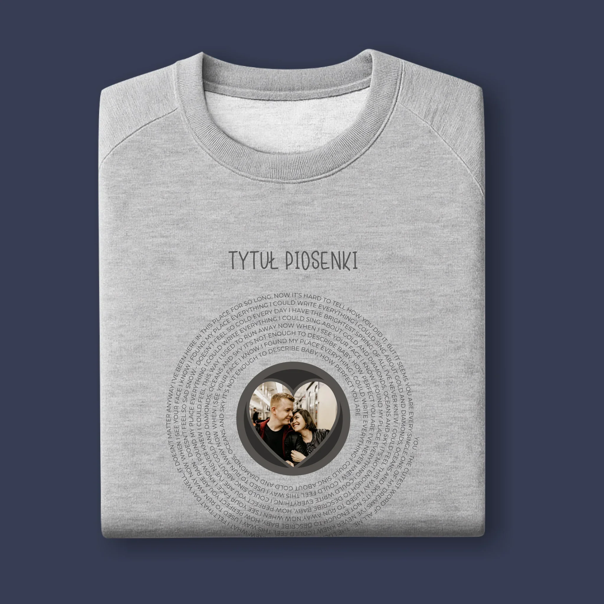 Zdjęcie i Podpis: Nasza Piosenka z Tekstem - Bluza Męska z Kapturem - Image 11