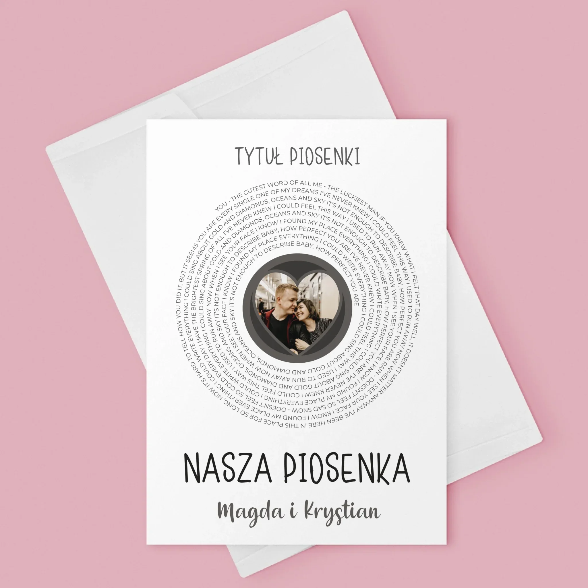 Zdjęcie i Podpis: Nasza Piosenka z Tekstem - Kartka z Życzeniami - Image 3
