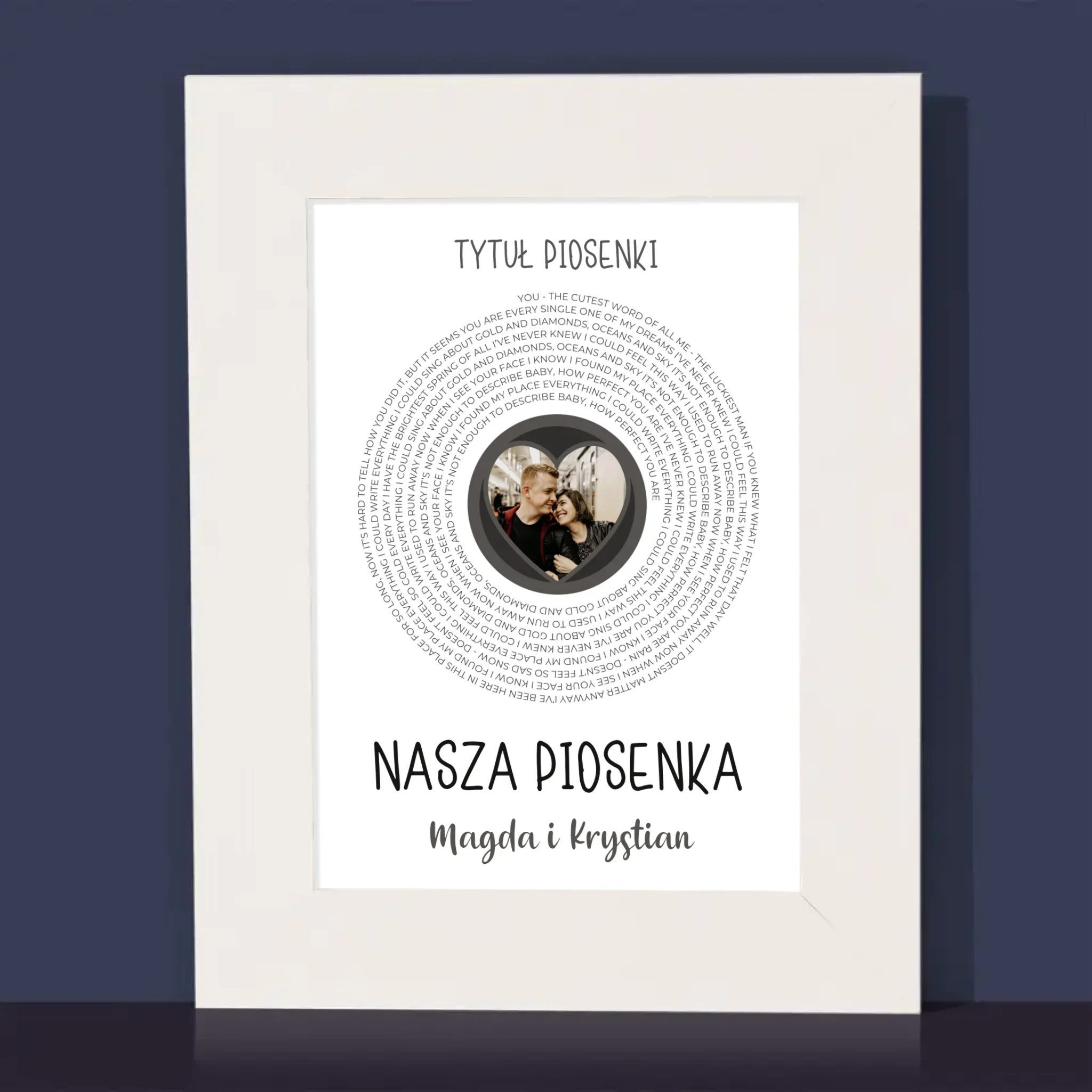 Zdjęcie i Podpis: Nasza Piosenka z Tekstem - Ramka Na Zdjęcie - Image 2