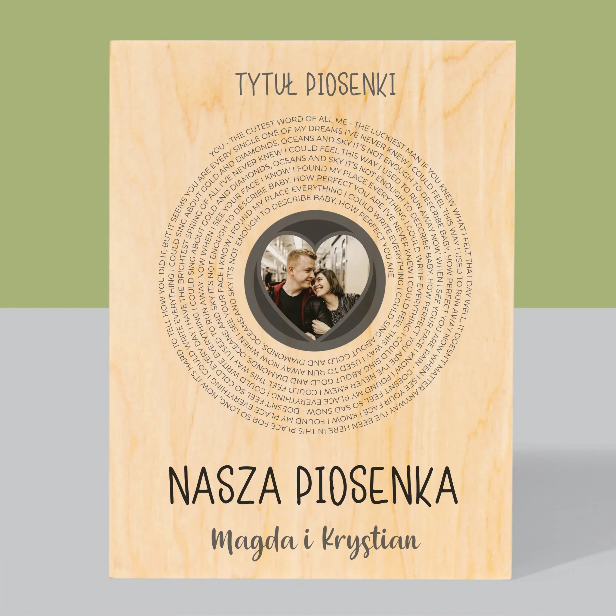 Zdjęcie i Podpis: Nasza Piosenka z Tekstem - Wydruk Na Drewnie - Image 3