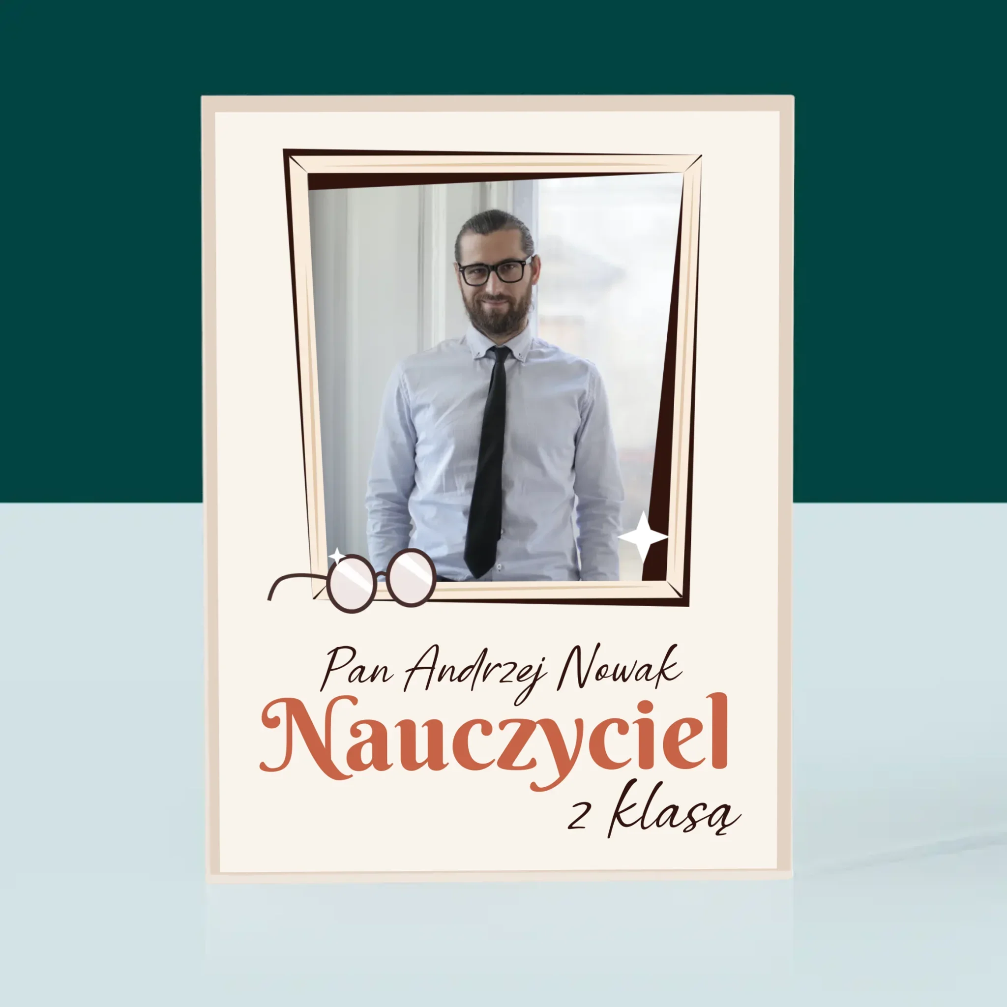 Zdjęcie i Podpis: Nauczyciel z Klasą - Blok Akrylowy z Nadrukiem - Image 3