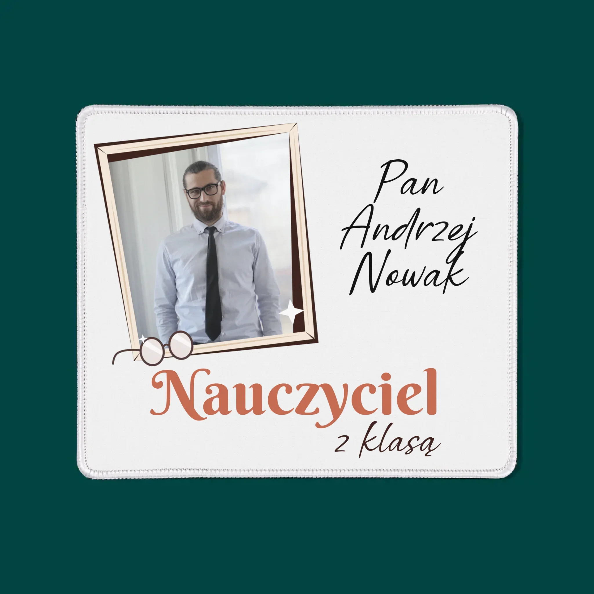 Zdjęcie i Podpis: Nauczyciel z Klasą - Podkładka Pod Myszkę - Image 3