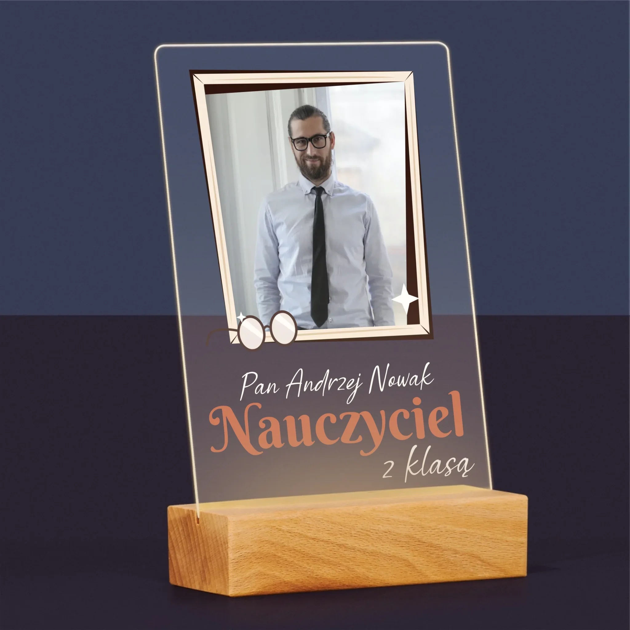 Zdjęcie i Podpis: Nauczyciel z Klasą - Wydruk Na Szkle Akrylowym - Image 5