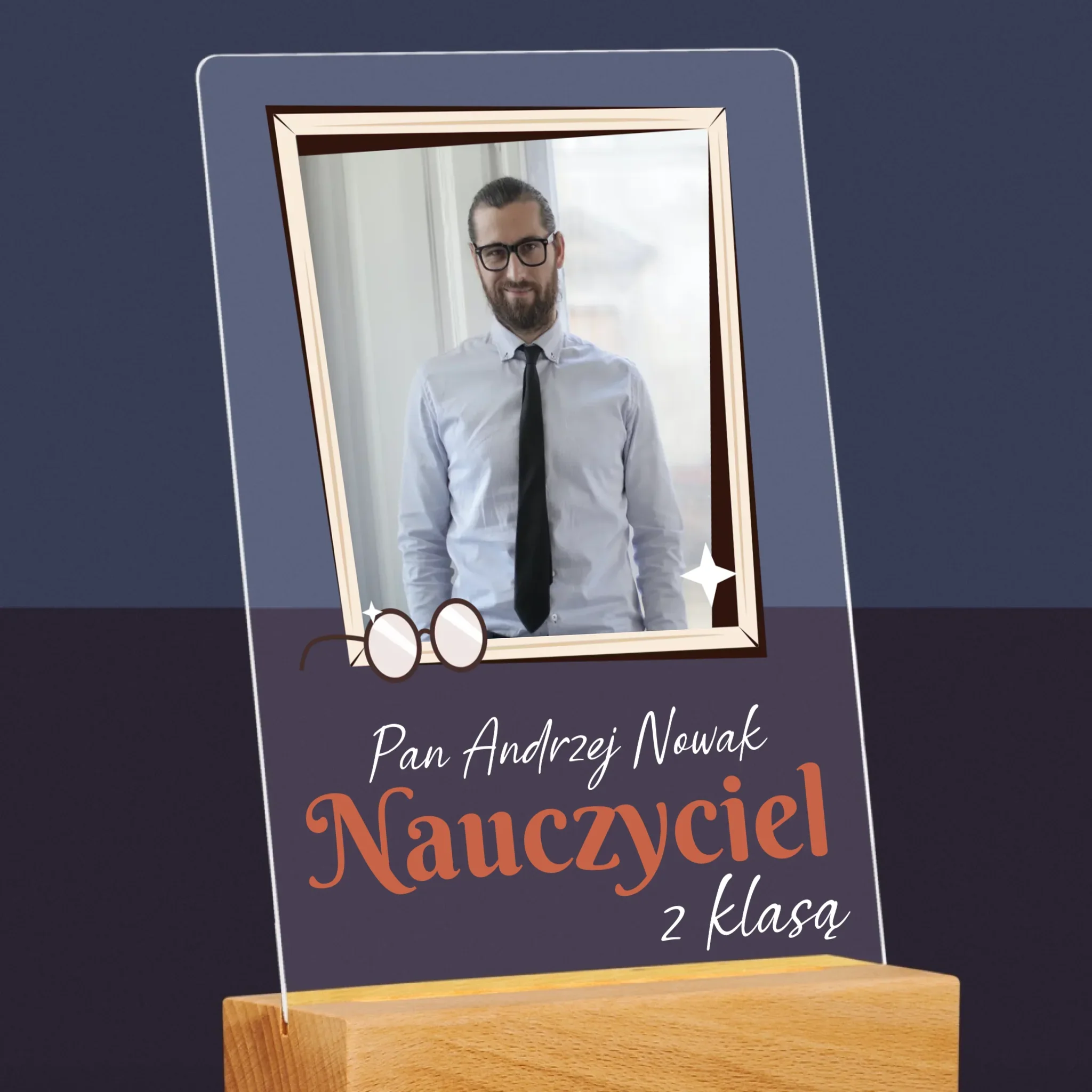 Zdjęcie i Podpis: Nauczyciel z Klasą - Wydruk Na Szkle Akrylowym - Image 6